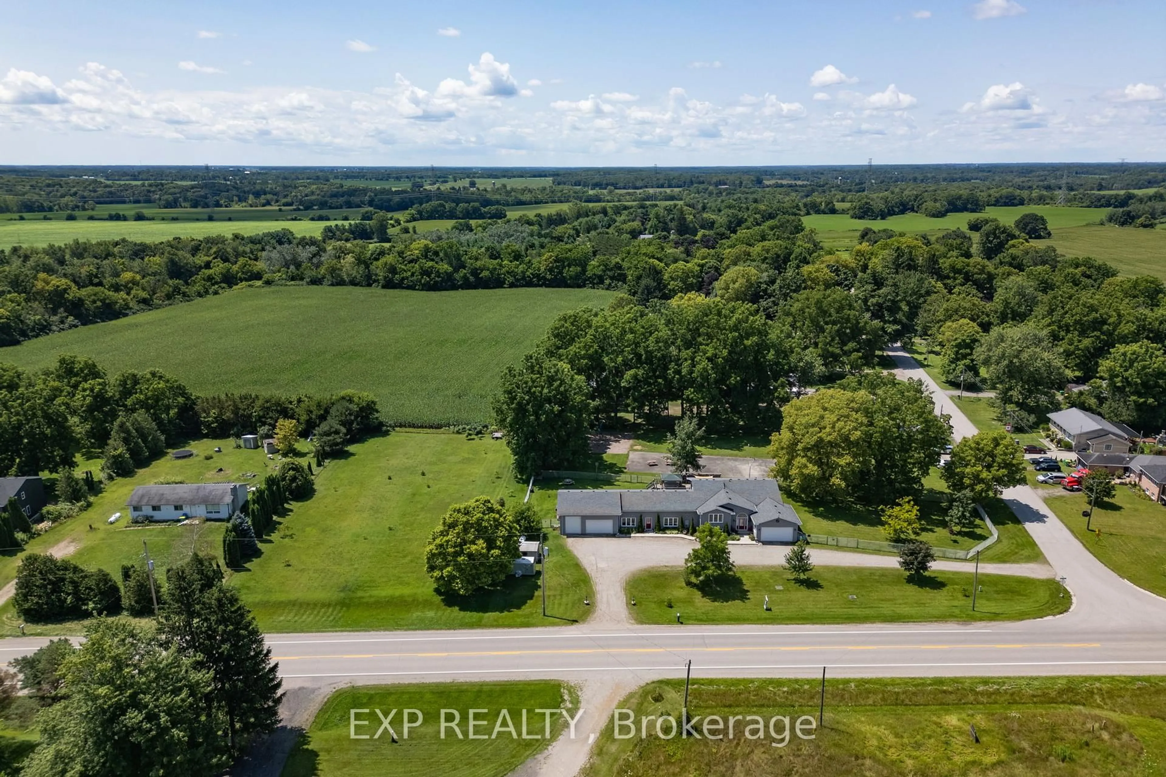 A pic from outside/outdoor area/front of a property/back of a property/a pic from drone, water/lake/river/ocean view for 20437 MELBOURNE Rd, Southwest Middlesex Ontario N0L 1T0