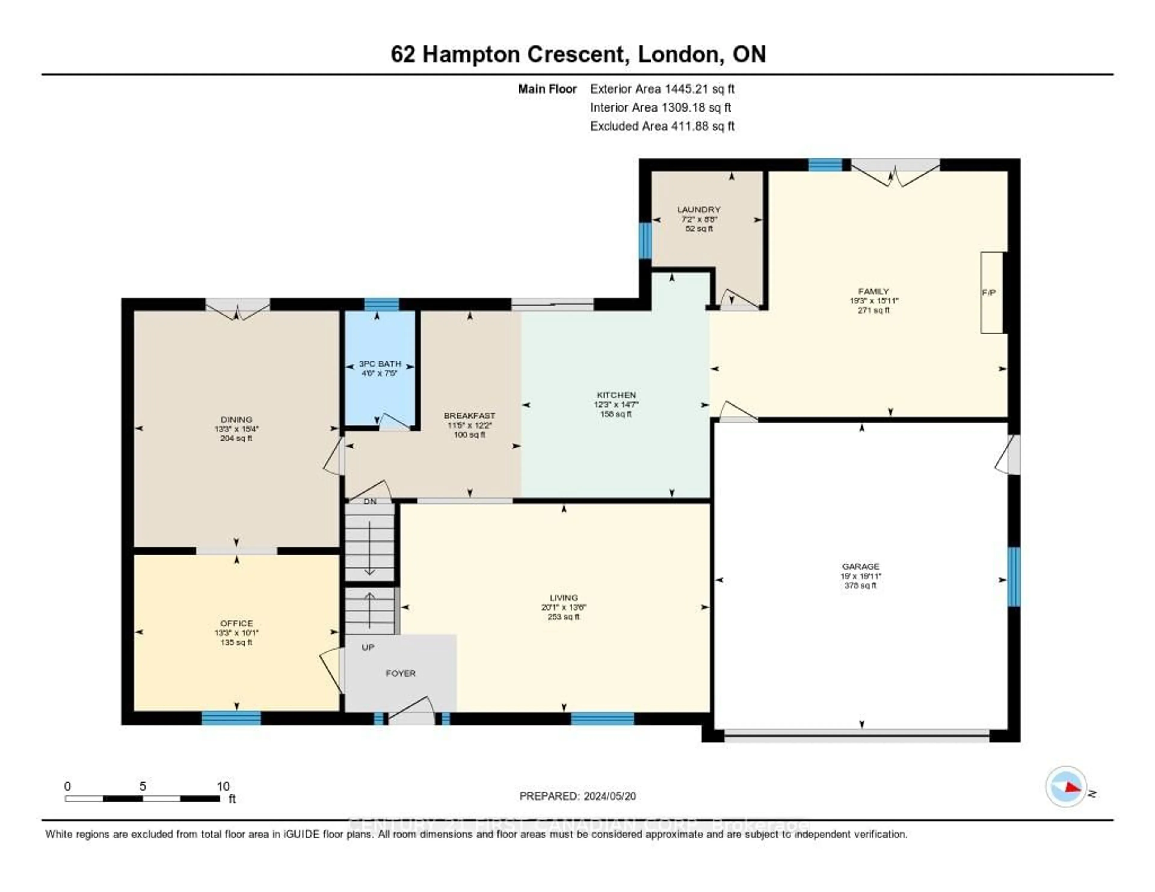 Floor plan for 62 Hampton Cres, London Ontario N6H 2N9