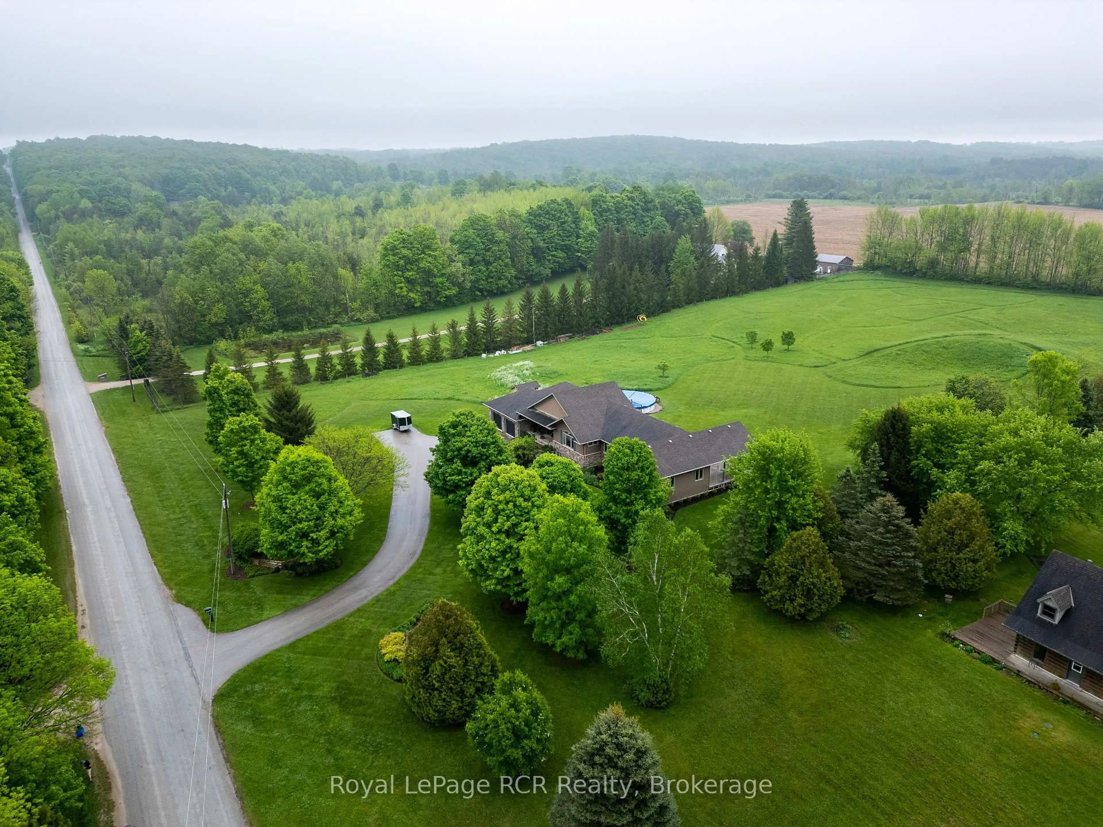 A pic from outside/outdoor area/front of a property/back of a property/a pic from drone, water/lake/river/ocean view for 023038 Holland-Sydenham Townline N/A, Chatsworth Ontario N0H 1G0