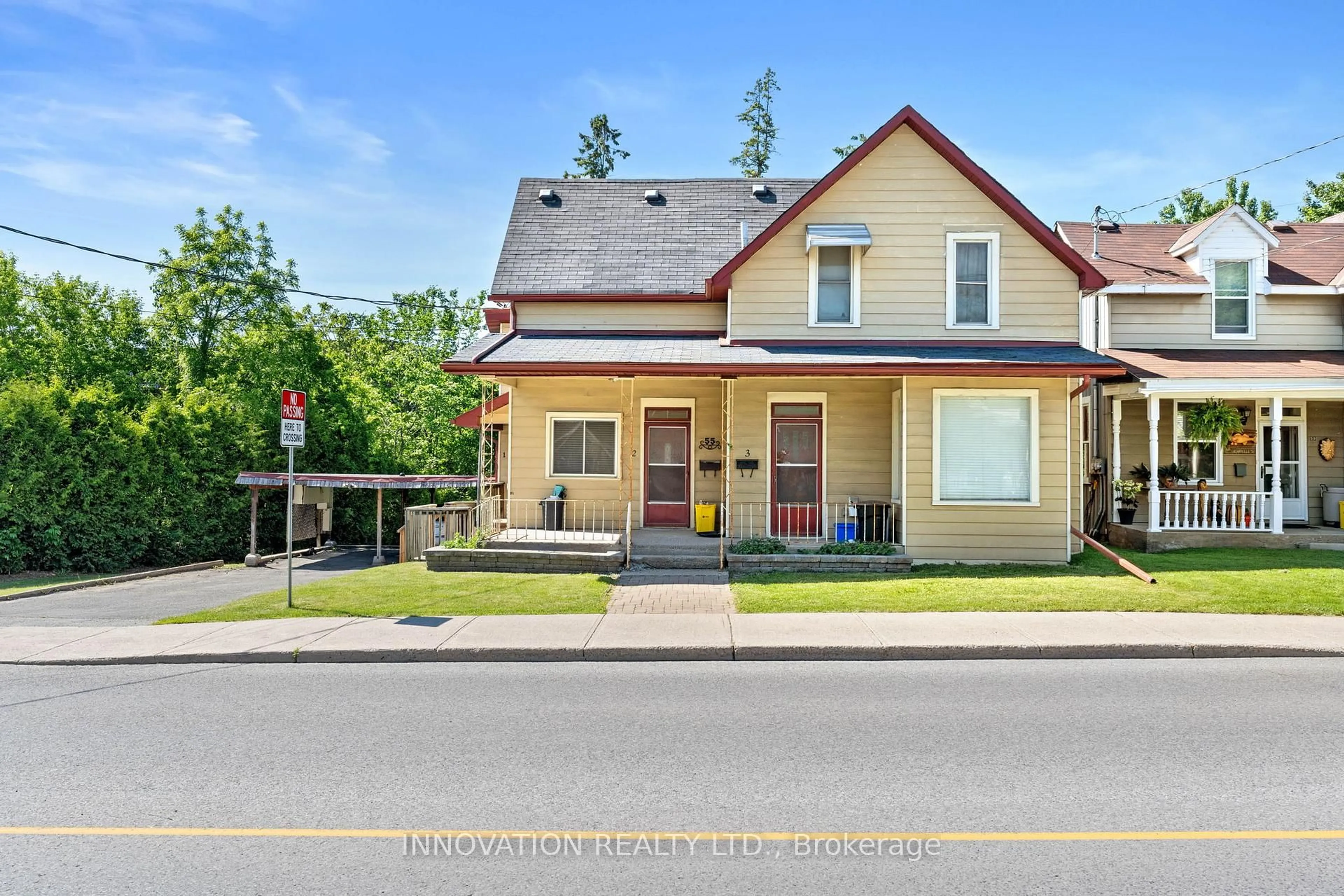 A pic from outside/outdoor area/front of a property/back of a property/a pic from drone, street for 55 Lake Ave, Carleton Place Ontario K7C 1K7