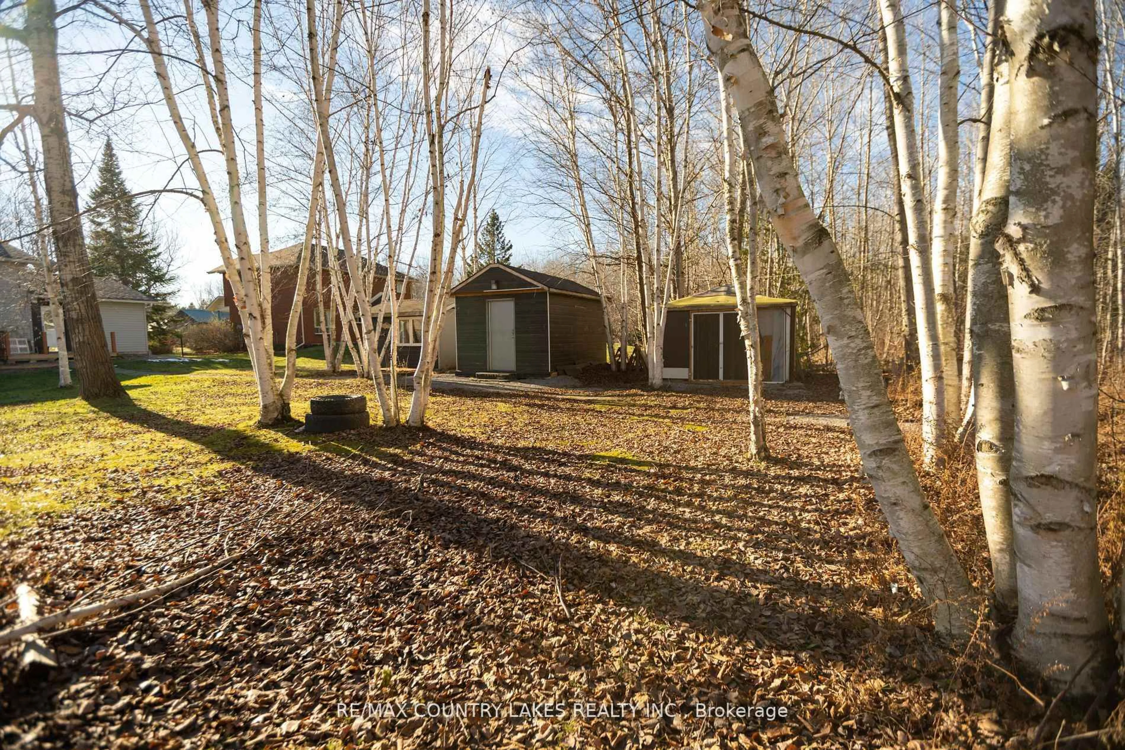 A pic from outside/outdoor area/front of a property/back of a property/a pic from drone, forest/trees view for 40 Greenwood Cres, Kawartha Lakes Ontario K0M 2T0