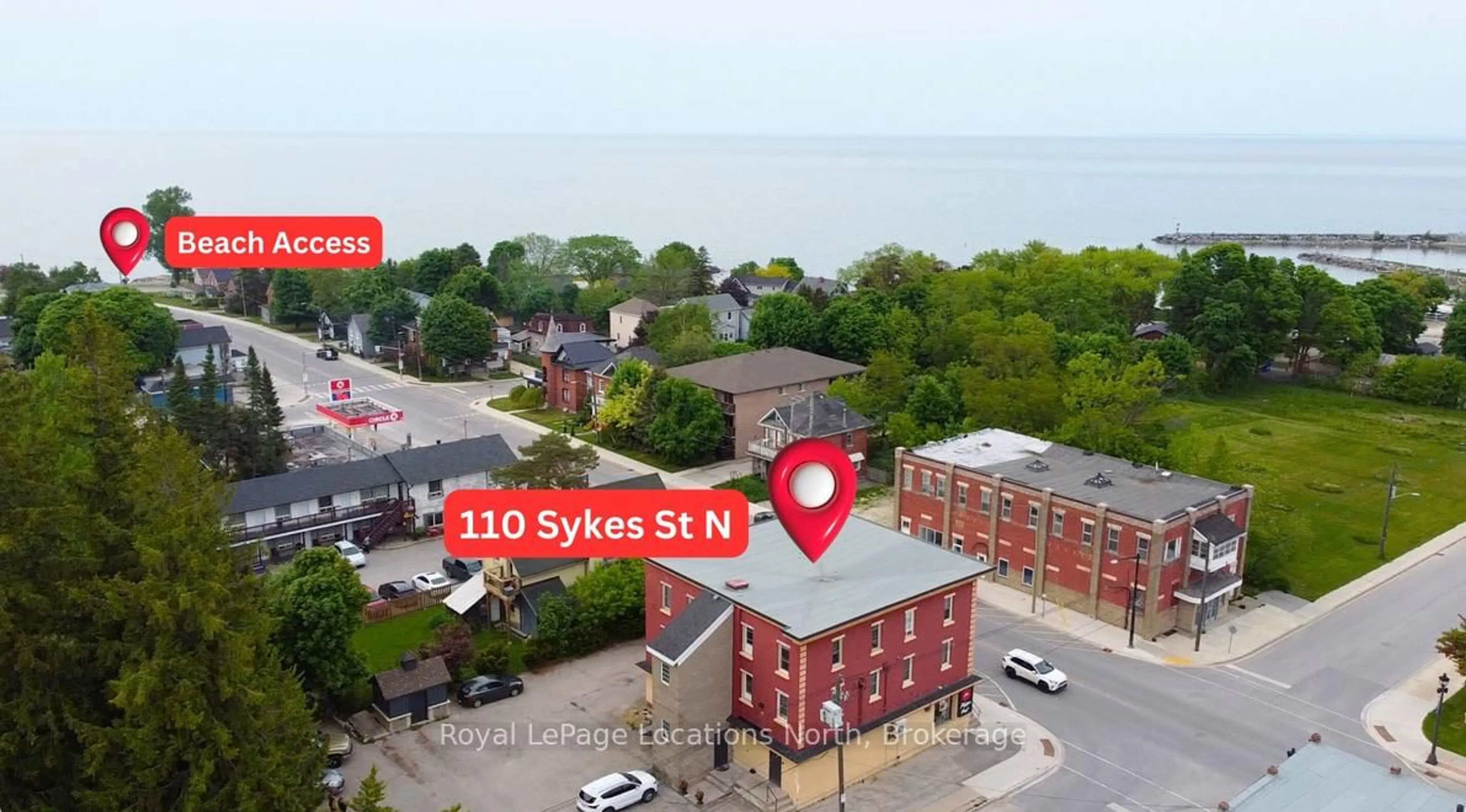 A pic from outside/outdoor area/front of a property/back of a property/a pic from drone, unknown for 110 Sykes St #204, Meaford Ontario N4L 1S6