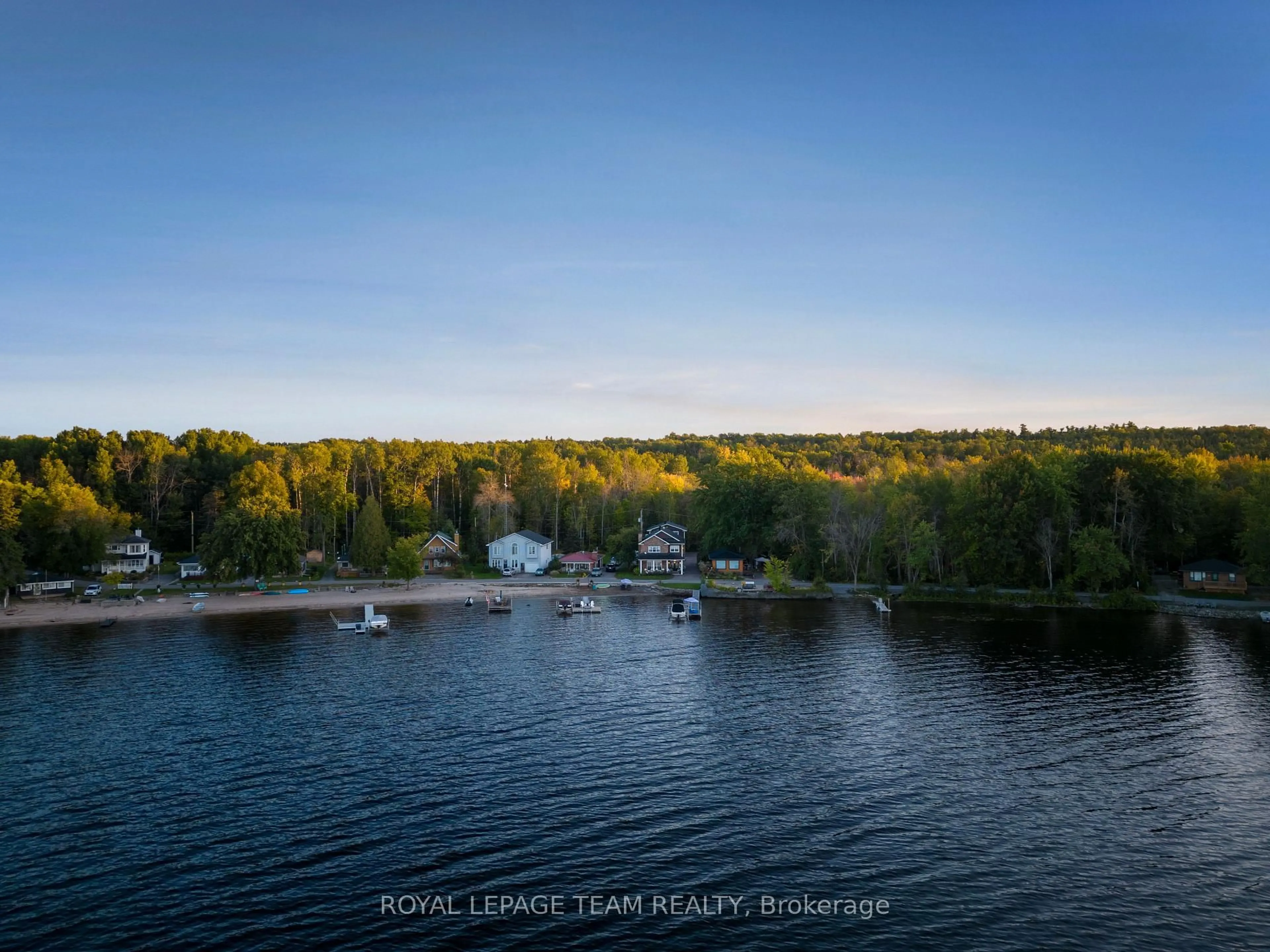 A pic from outside/outdoor area/front of a property/back of a property/a pic from drone, water/lake/river/ocean view for 835 Archibald St, Braeside Ontario K0A 1G0