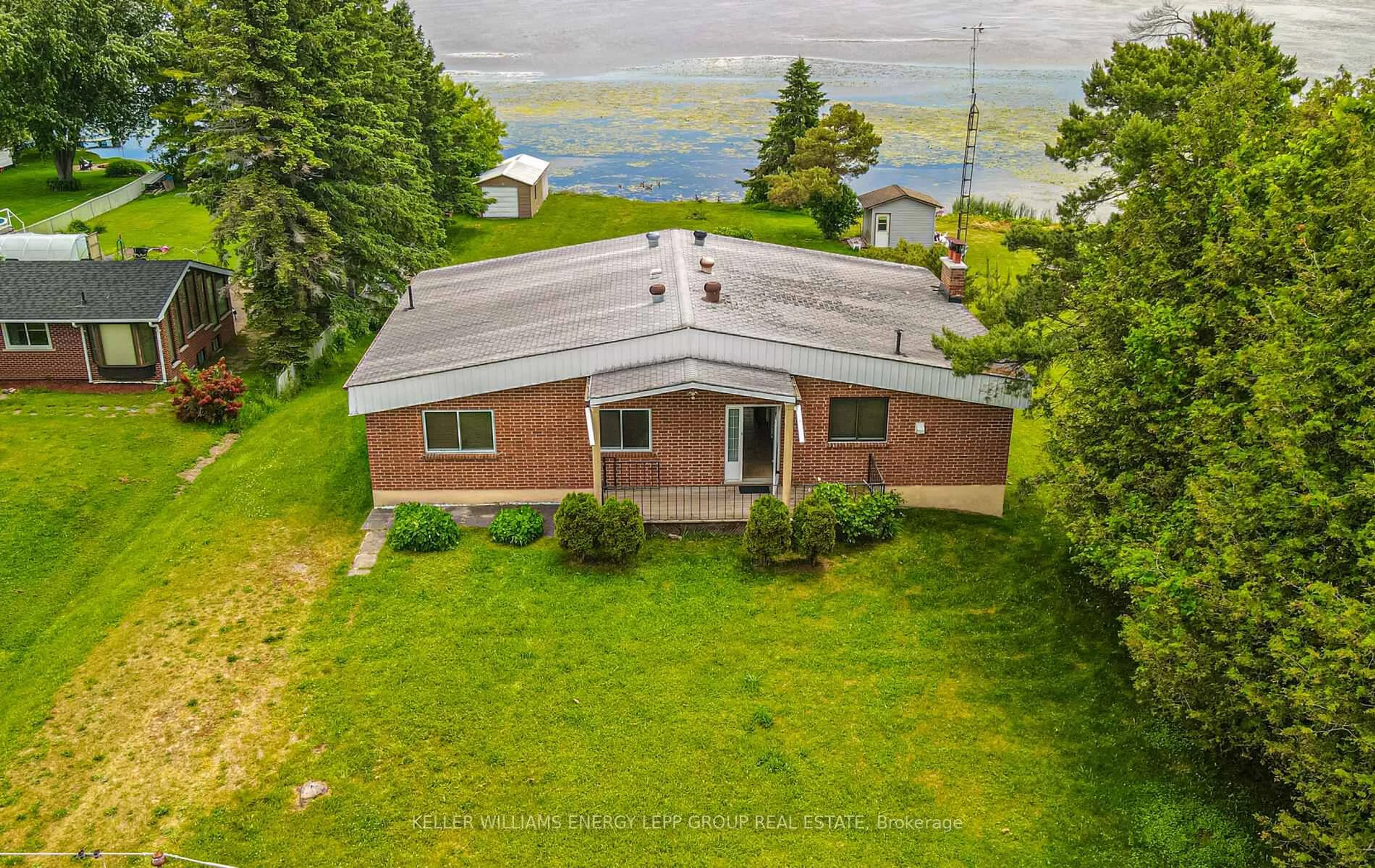 A pic from outside/outdoor area/front of a property/back of a property/a pic from drone, water/lake/river/ocean view for 41 Newman Rd, Kawartha Lakes Ontario K0M 2C0