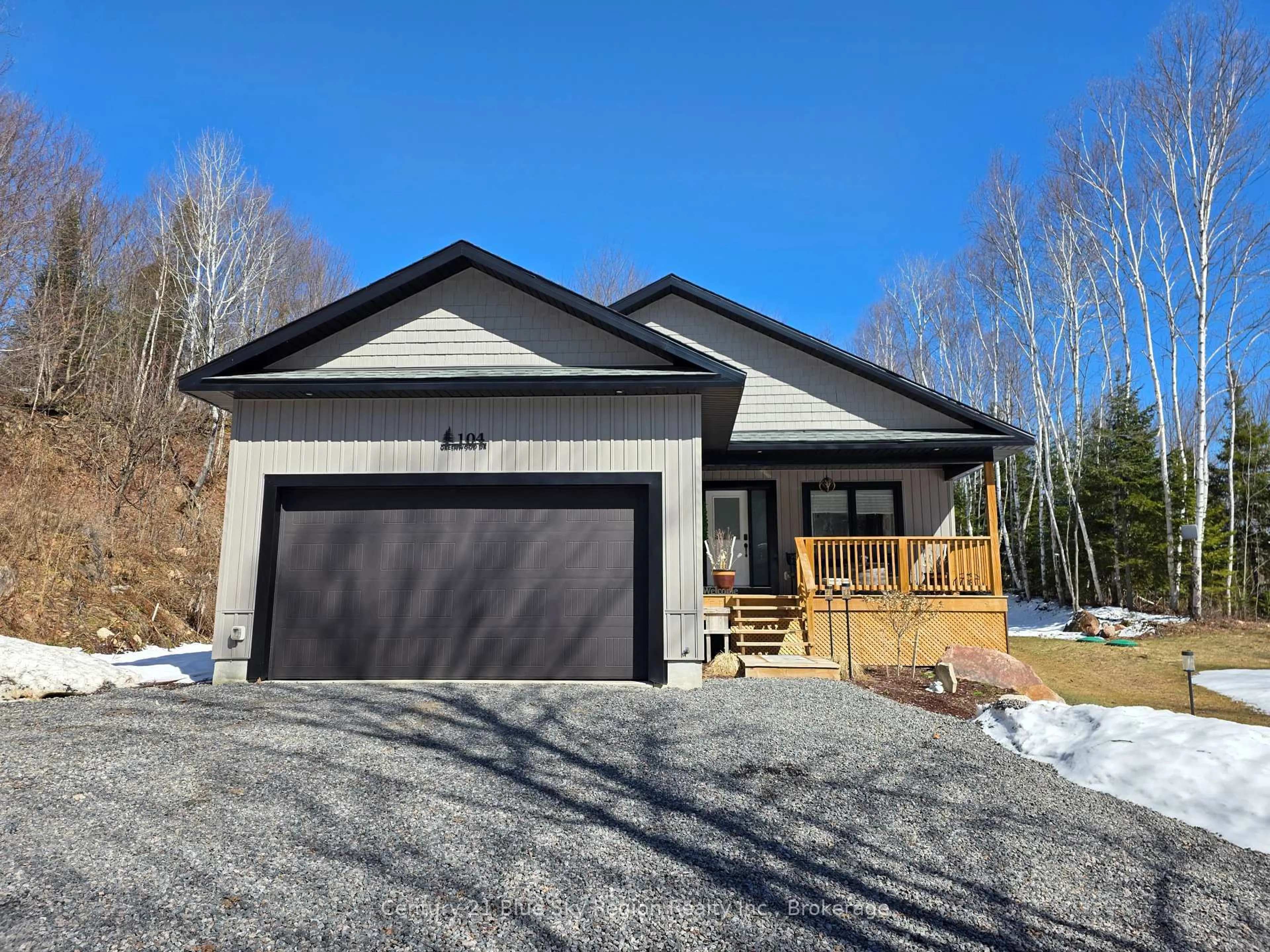 Home with vinyl exterior material, street for 104 GREENWOOD Dr, Bonfield Ontario P0H 1E0