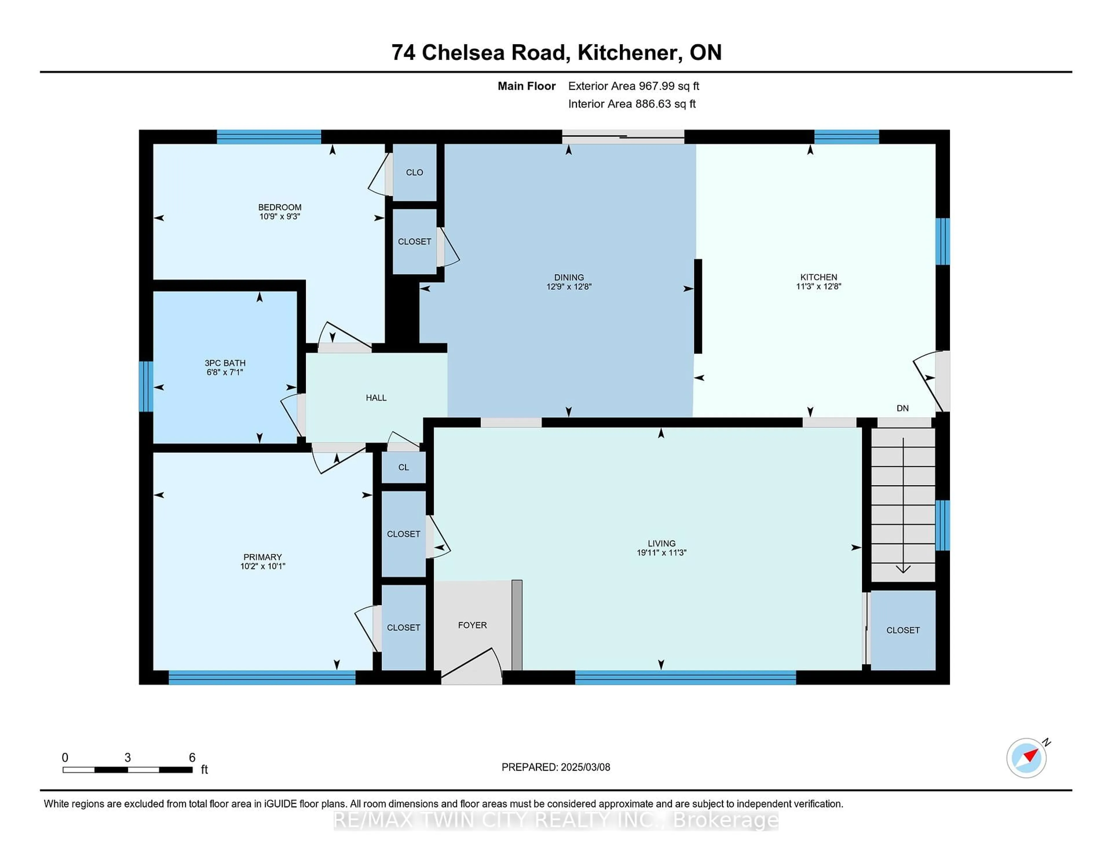 Floor plan for 74 Chelsea Rd, Kitchener Ontario N2B 1H9