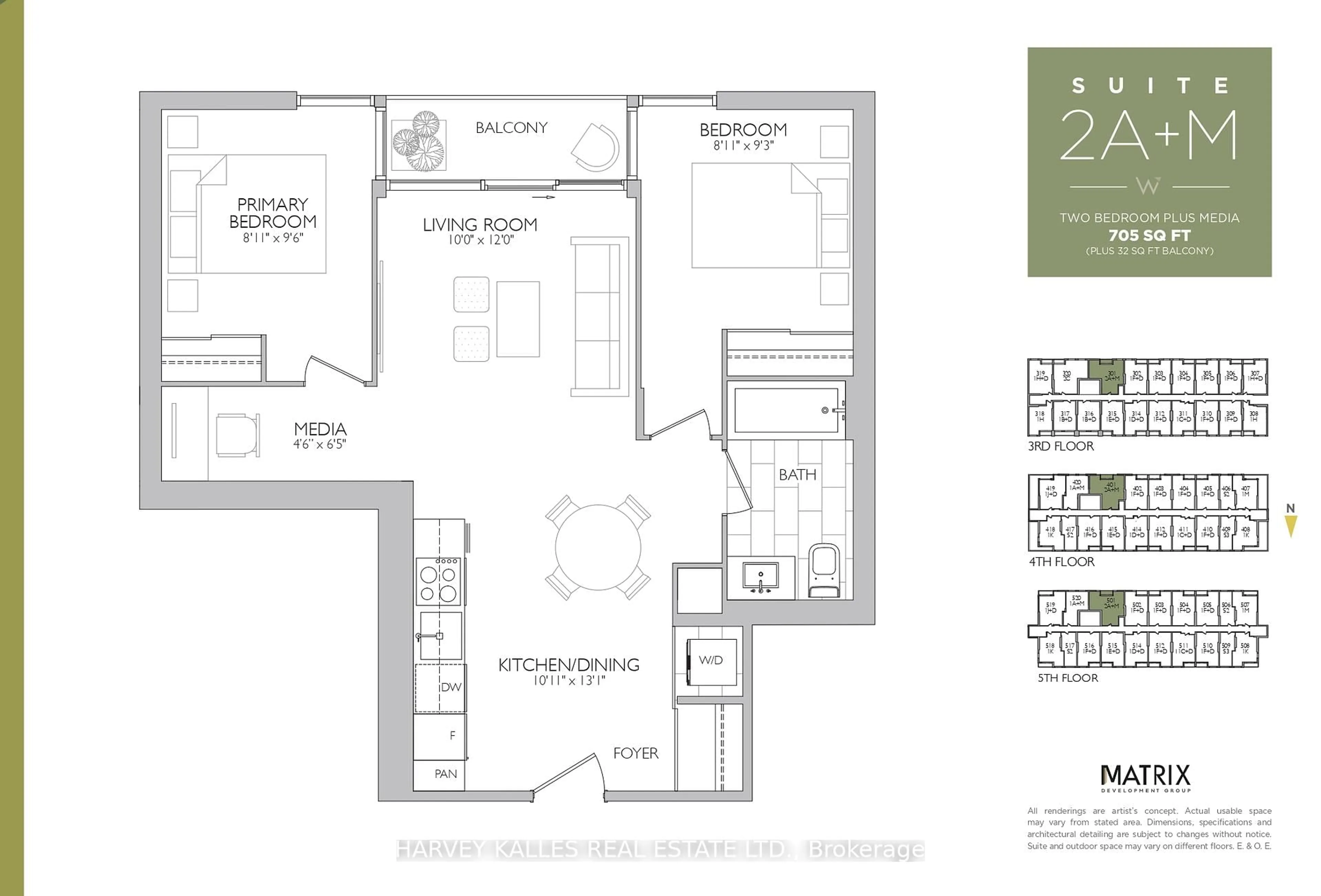 Floor plan for 415 Main St #501, Hamilton Ontario L8P 0C9