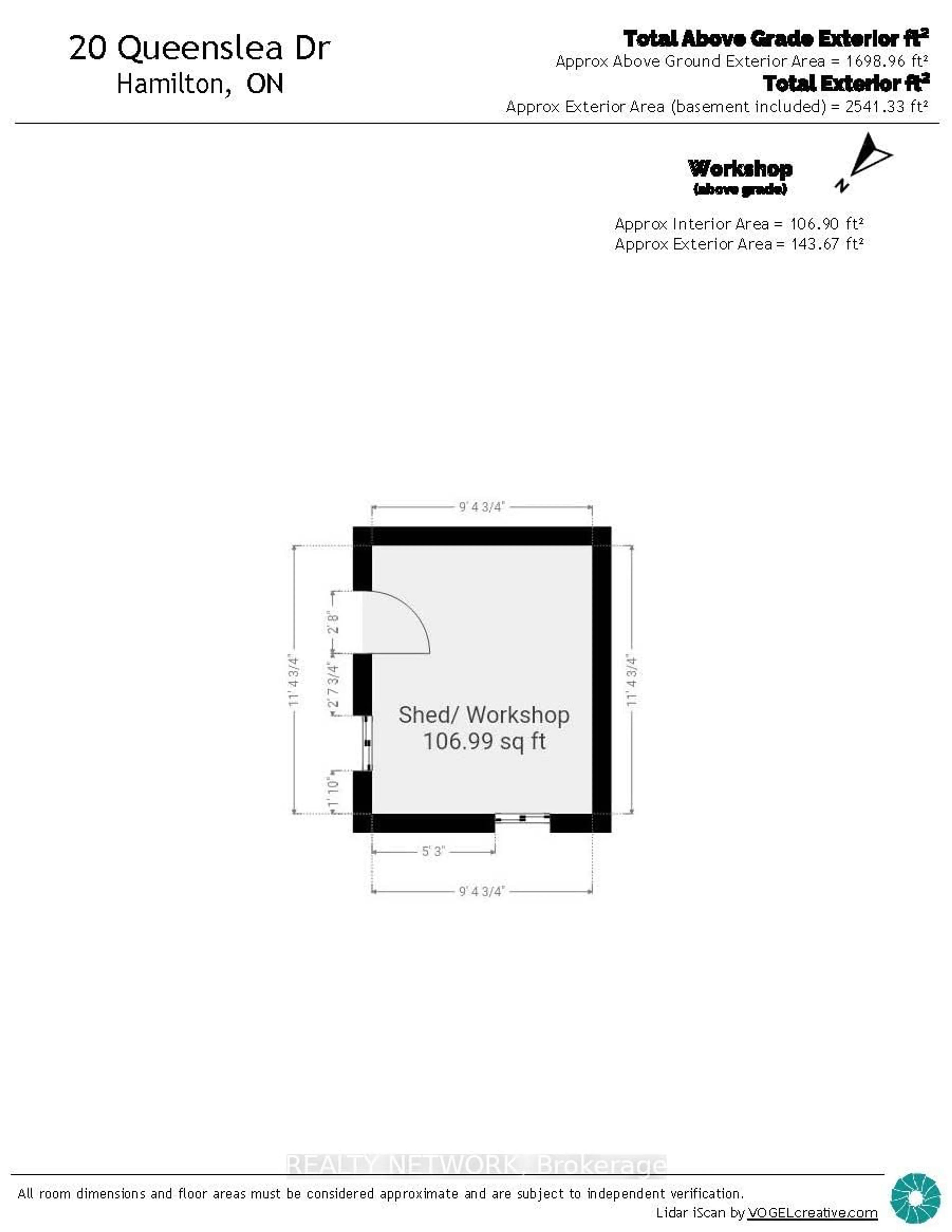 Floor plan for 20 Queenslea Dr, Hamilton Ontario L8W 1G1
