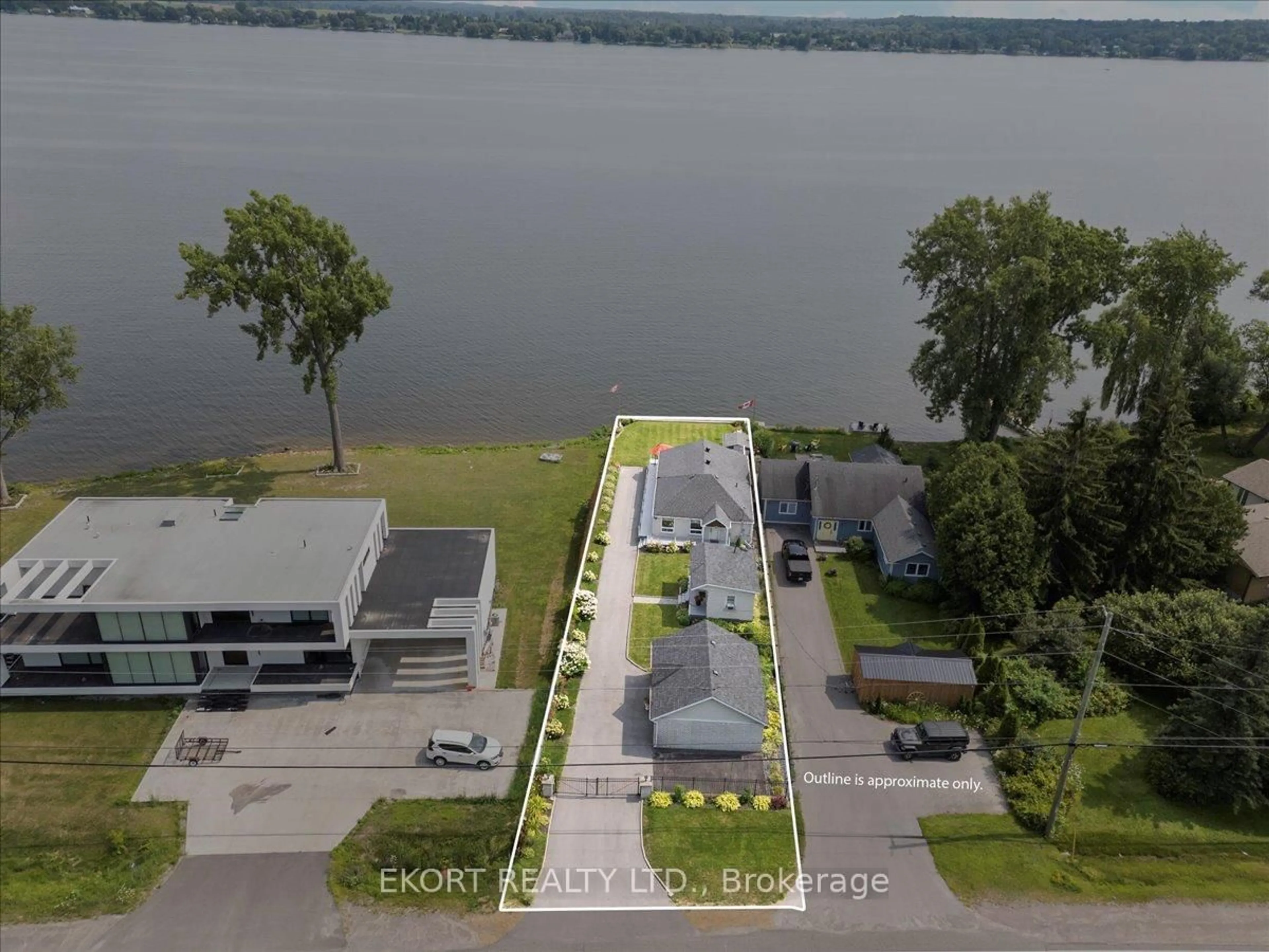 A pic from outside/outdoor area/front of a property/back of a property/a pic from drone, water/lake/river/ocean view for 1718 Old Highway 2, Quinte West Ontario K8N 4Z2