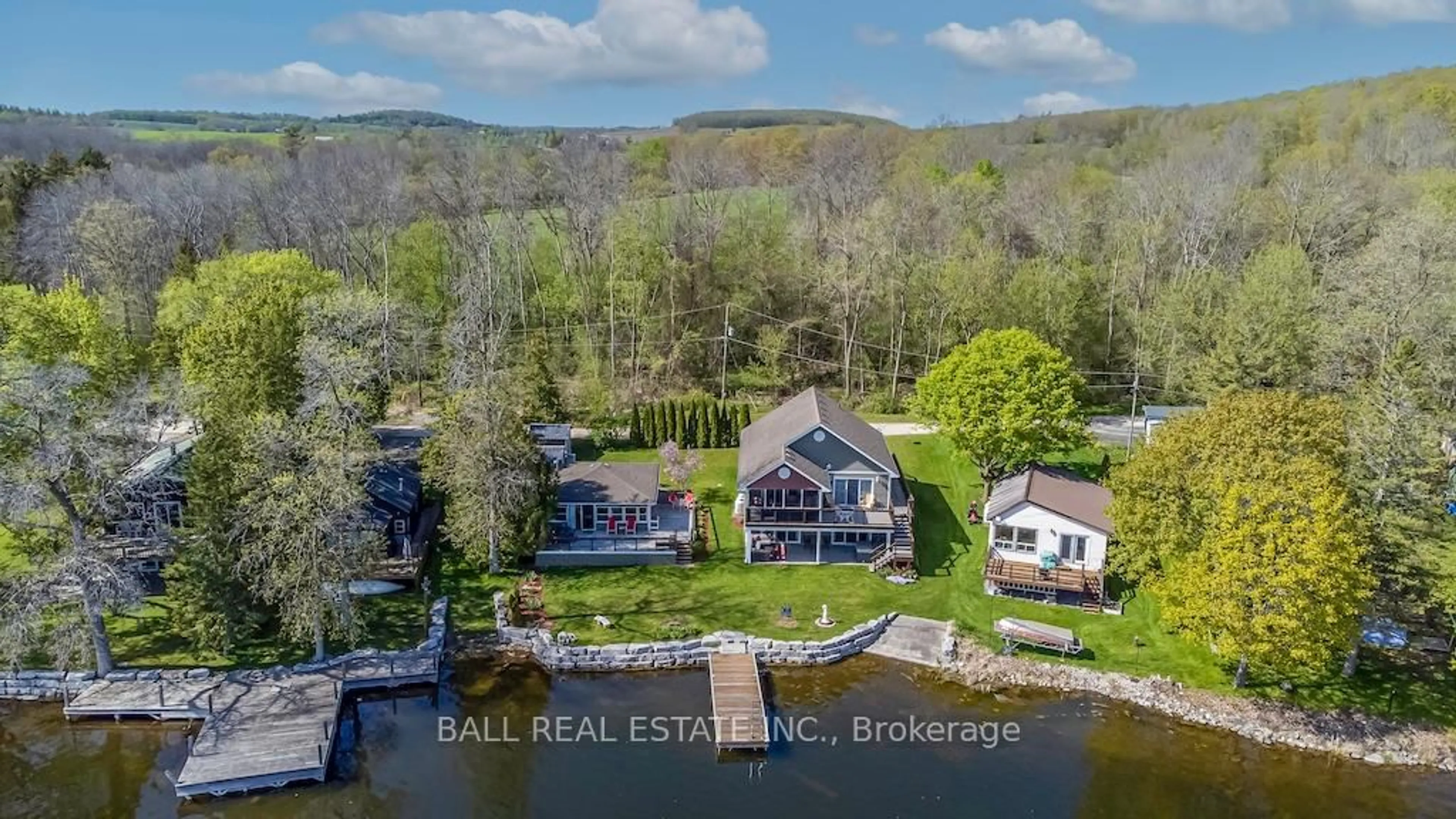 A pic from outside/outdoor area/front of a property/back of a property/a pic from drone, water/lake/river/ocean view for 9 Hickory Bay Rd, Trent Hills Ontario K0K 1L0
