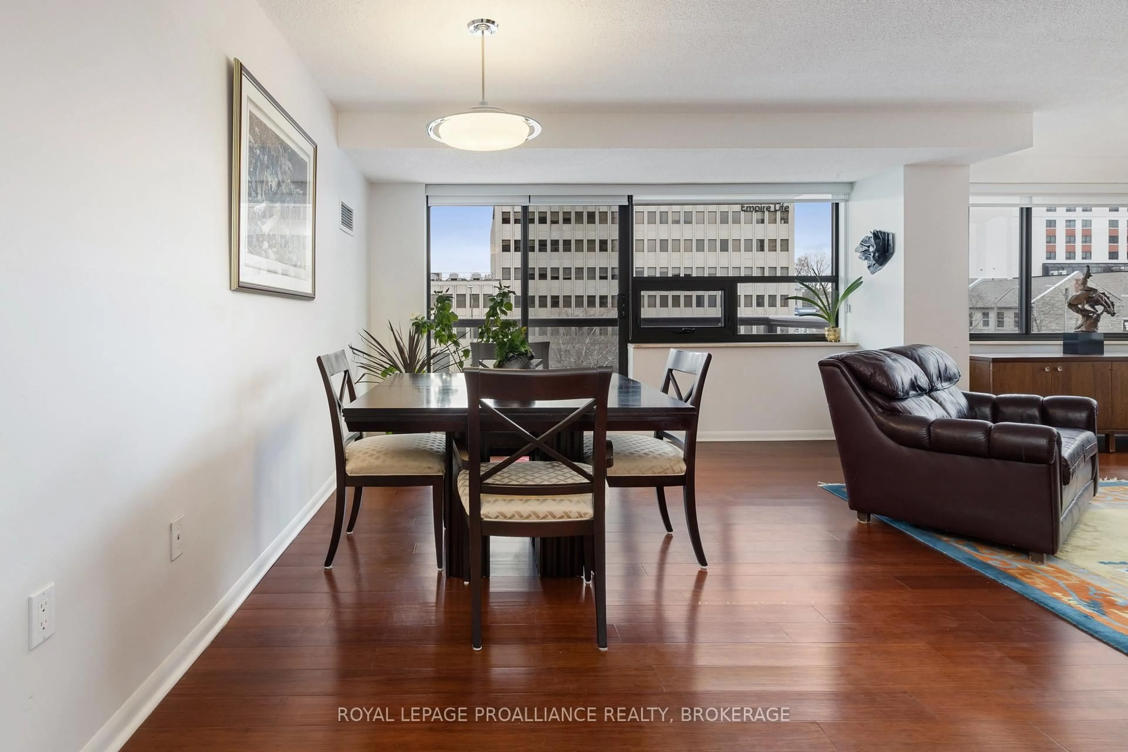 Dining room, wood/laminate floor for 165 Ontario St #301, Kingston Ontario K7L 2Y6