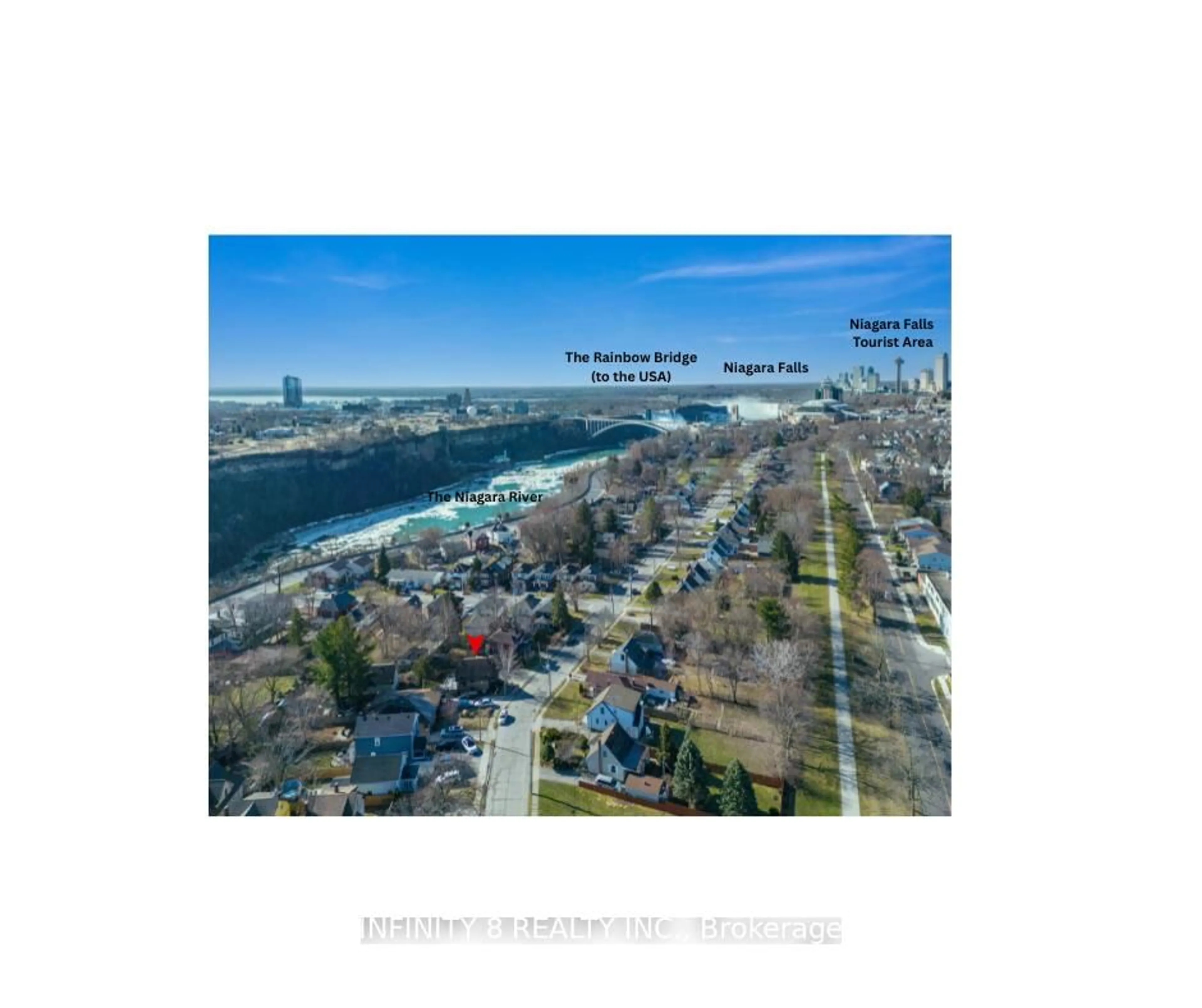 A pic from outside/outdoor area/front of a property/back of a property/a pic from drone, water/lake/river/ocean view for 5060 Ontario Ave, Niagara Falls Ontario L2E 3R9