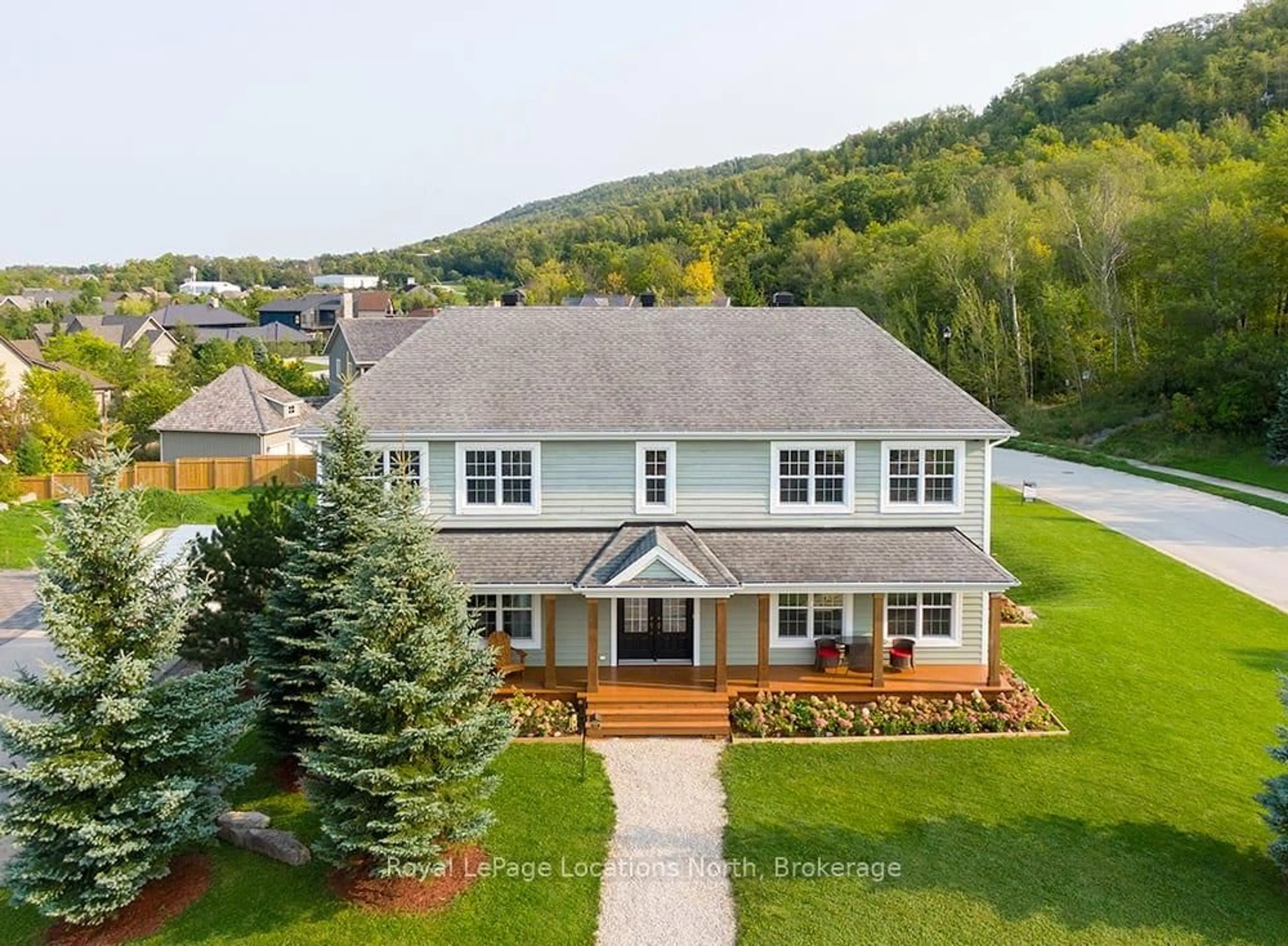 A pic from outside/outdoor area/front of a property/back of a property/a pic from drone, mountain view for 183 ALTA Rd, Blue Mountains Ontario L9Y 0T2