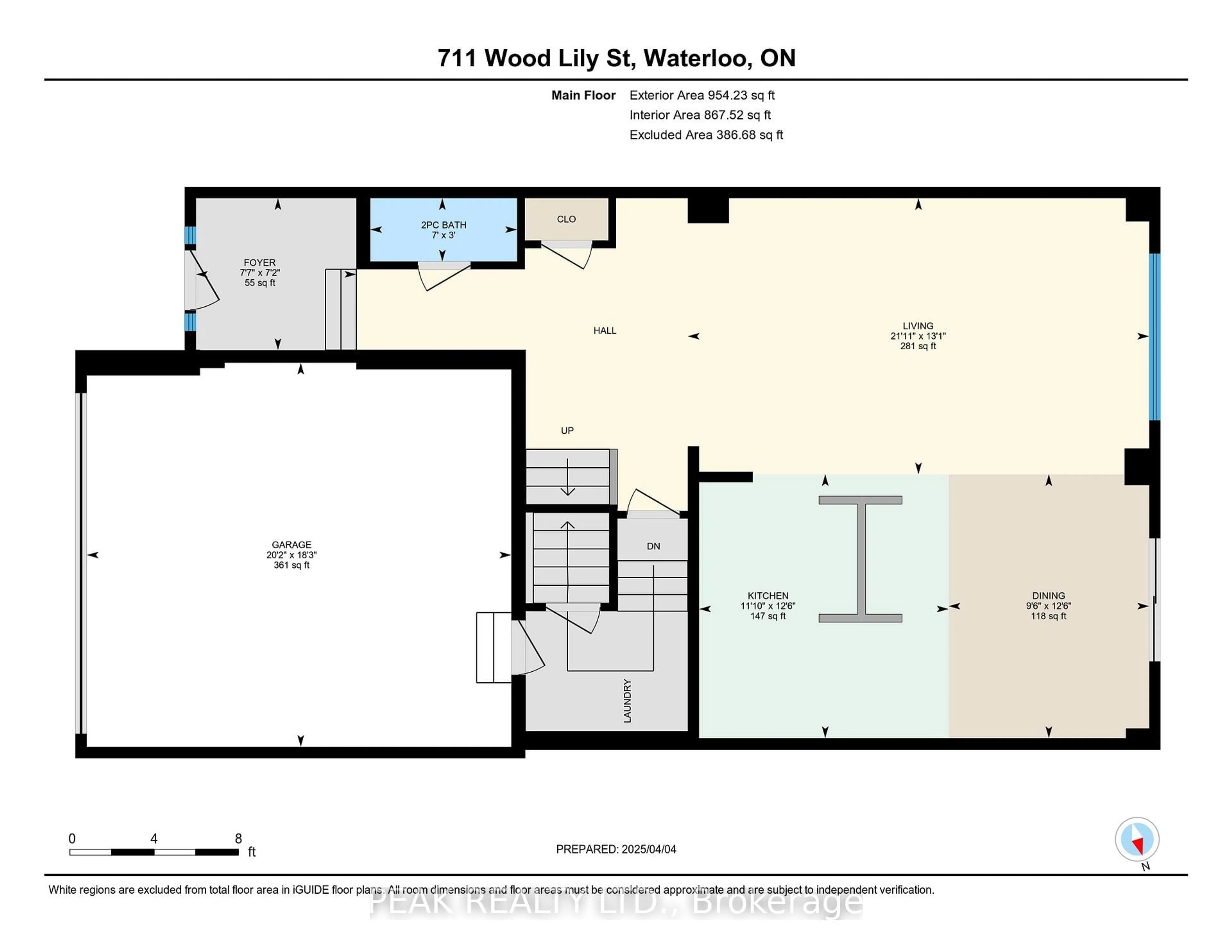Floor plan for 711 Wood Lily St, Waterloo Ontario N2V 0G2