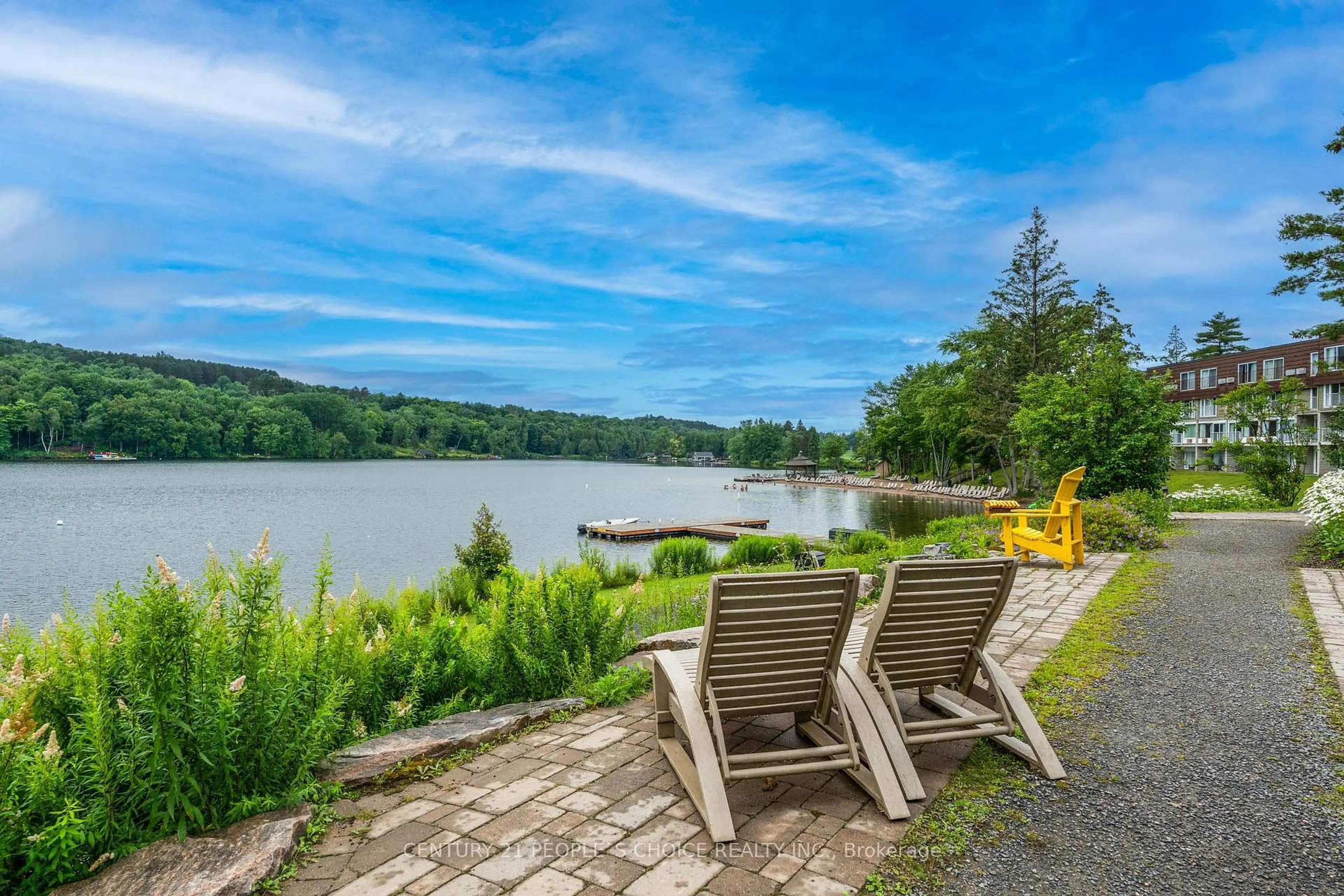 Patio, water/lake/river/ocean view for 25 Pen Lake Point Rd #409, Huntsville Ontario P1H 1A9