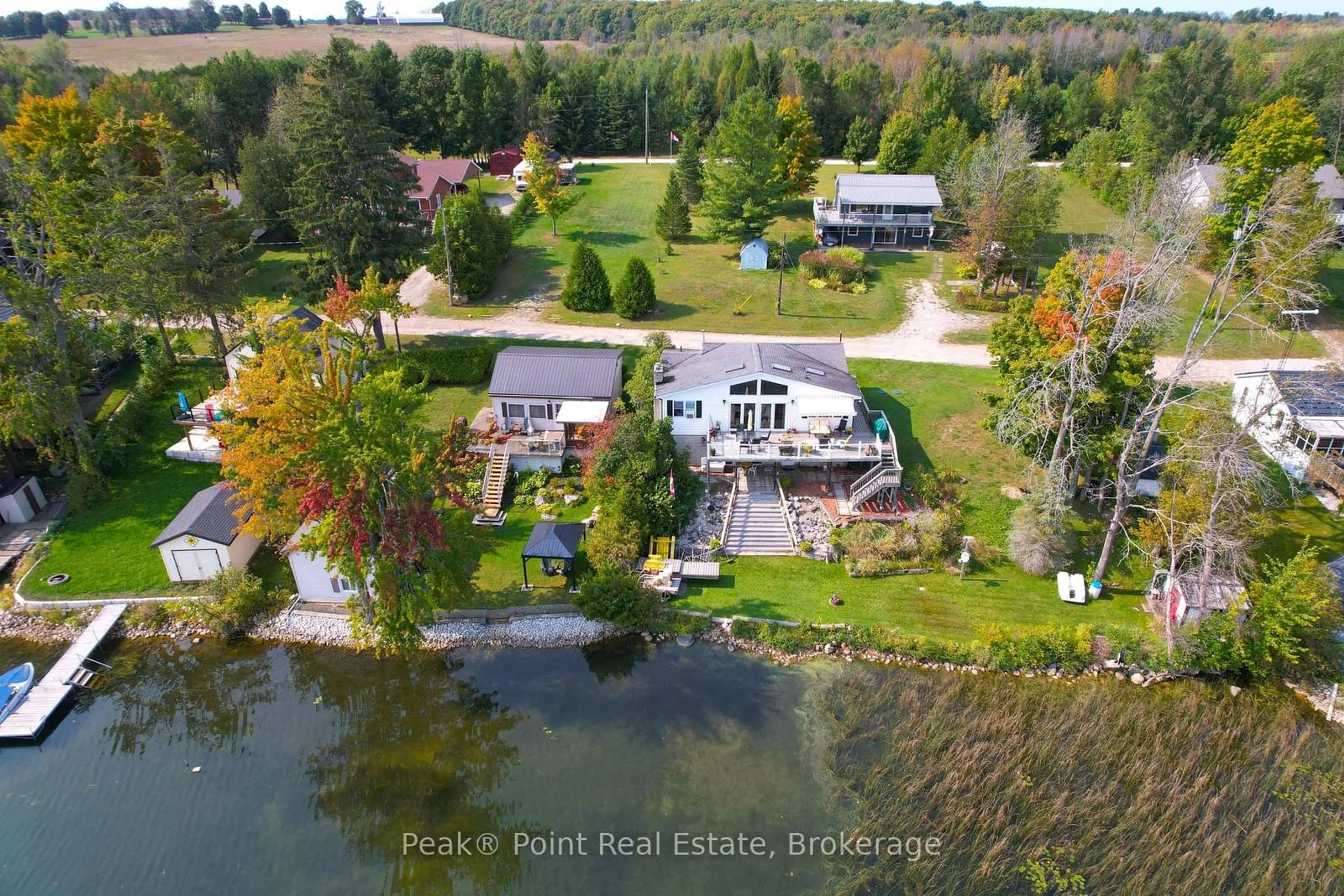 A pic from outside/outdoor area/front of a property/back of a property/a pic from drone, water/lake/river/ocean view for 34 Islandview Dr, South Bruce Peninsula Ontario N0H 1A0
