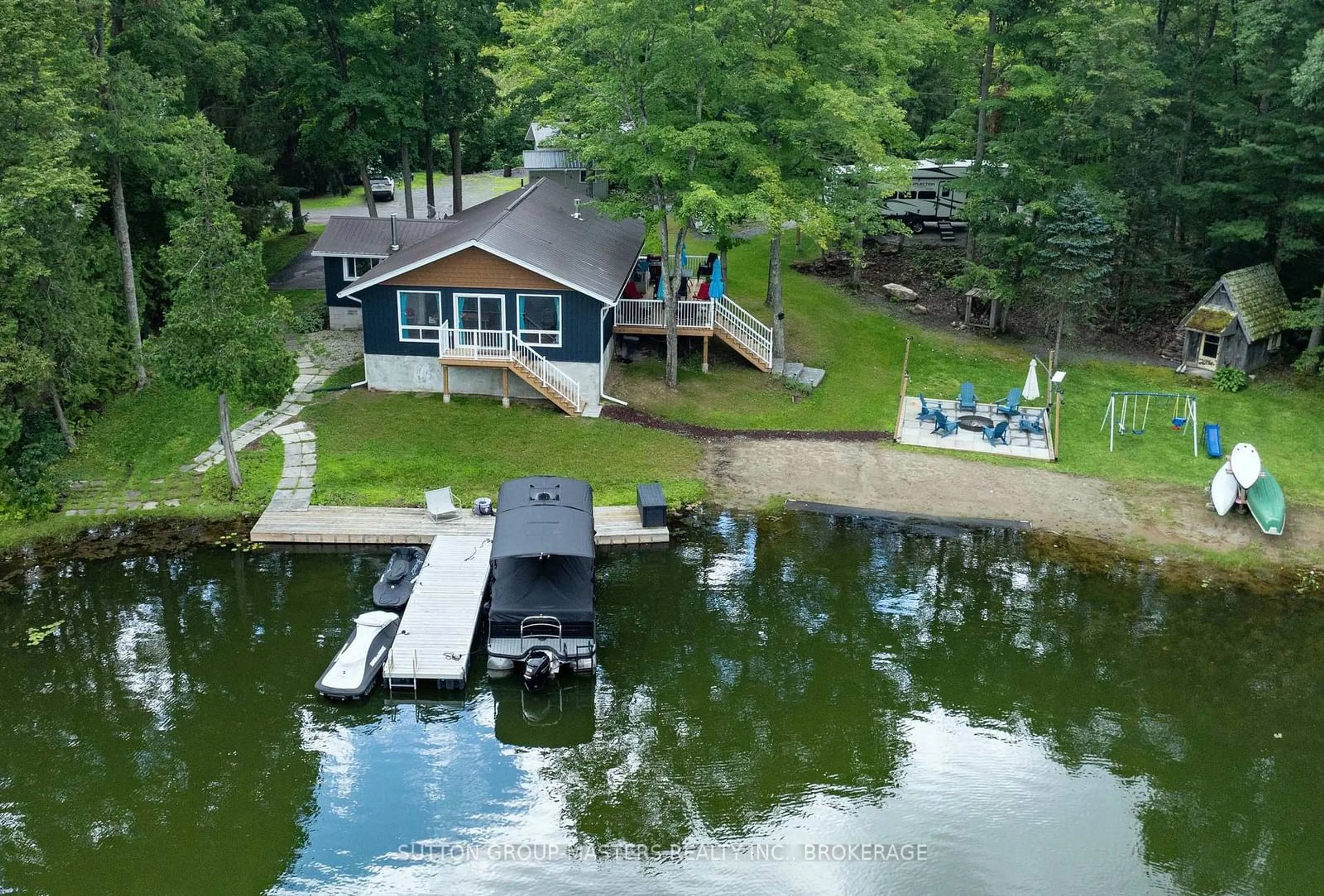 A pic from outside/outdoor area/front of a property/back of a property/a pic from drone, water/lake/river/ocean view for 104 Killenbeck Lane, Leeds and the Thousand Islands Ontario K0E 1L0
