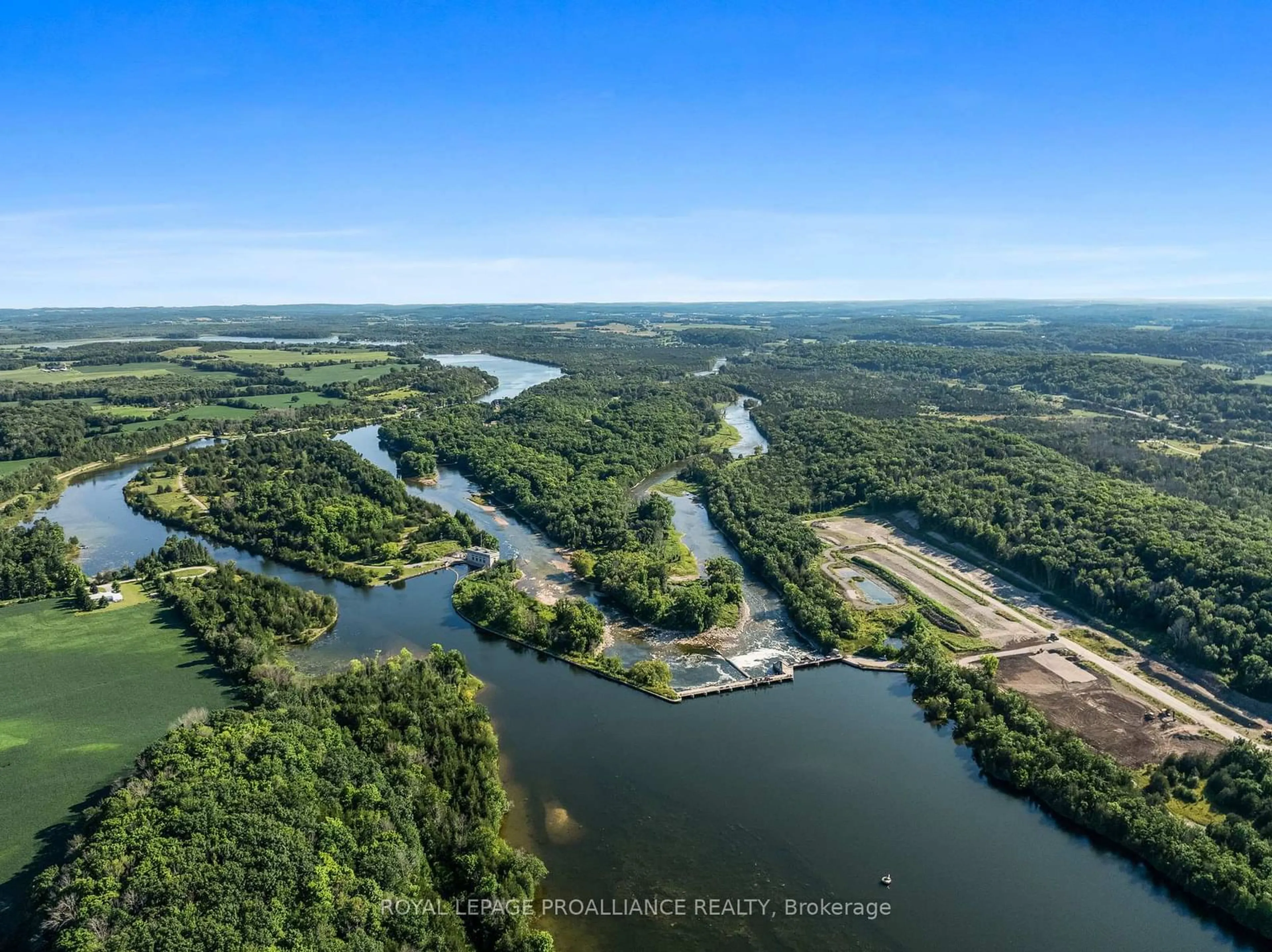 A pic from outside/outdoor area/front of a property/back of a property/a pic from drone, water/lake/river/ocean view for 38 Riverside Tr, Trent Hills Ontario K0L 1L0