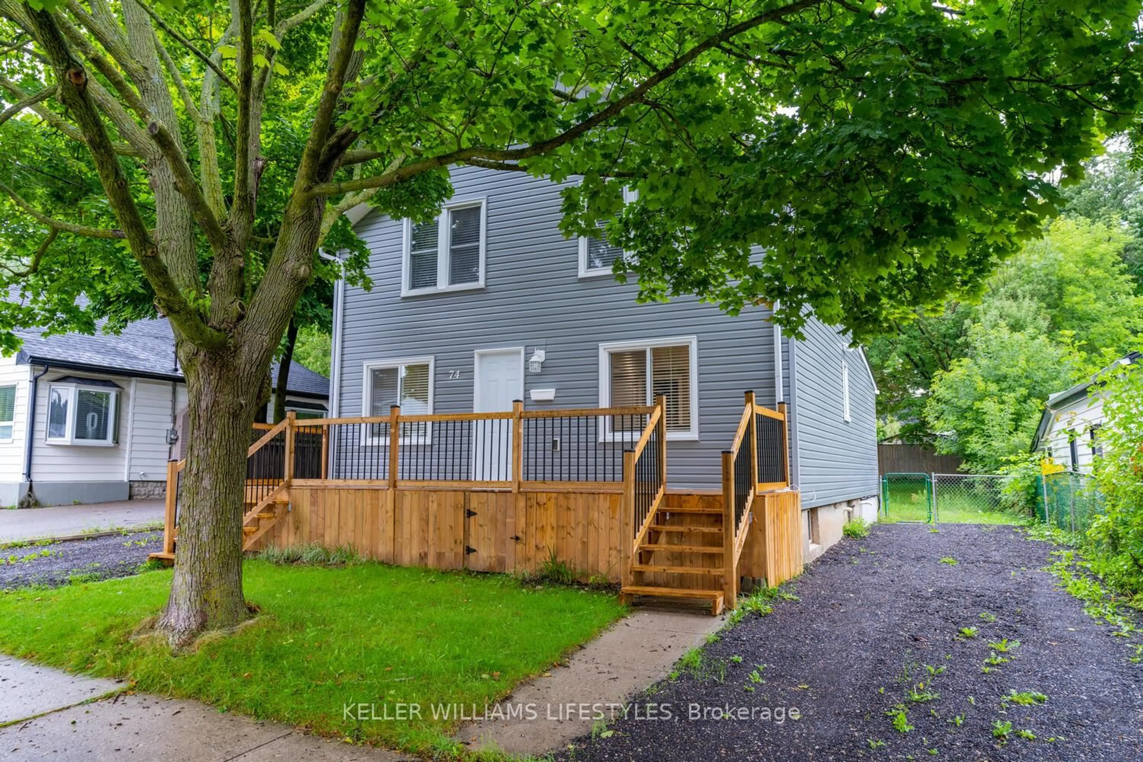 Home with vinyl exterior material, street for 74 Stuart St, London East Ontario N5Y 1S3