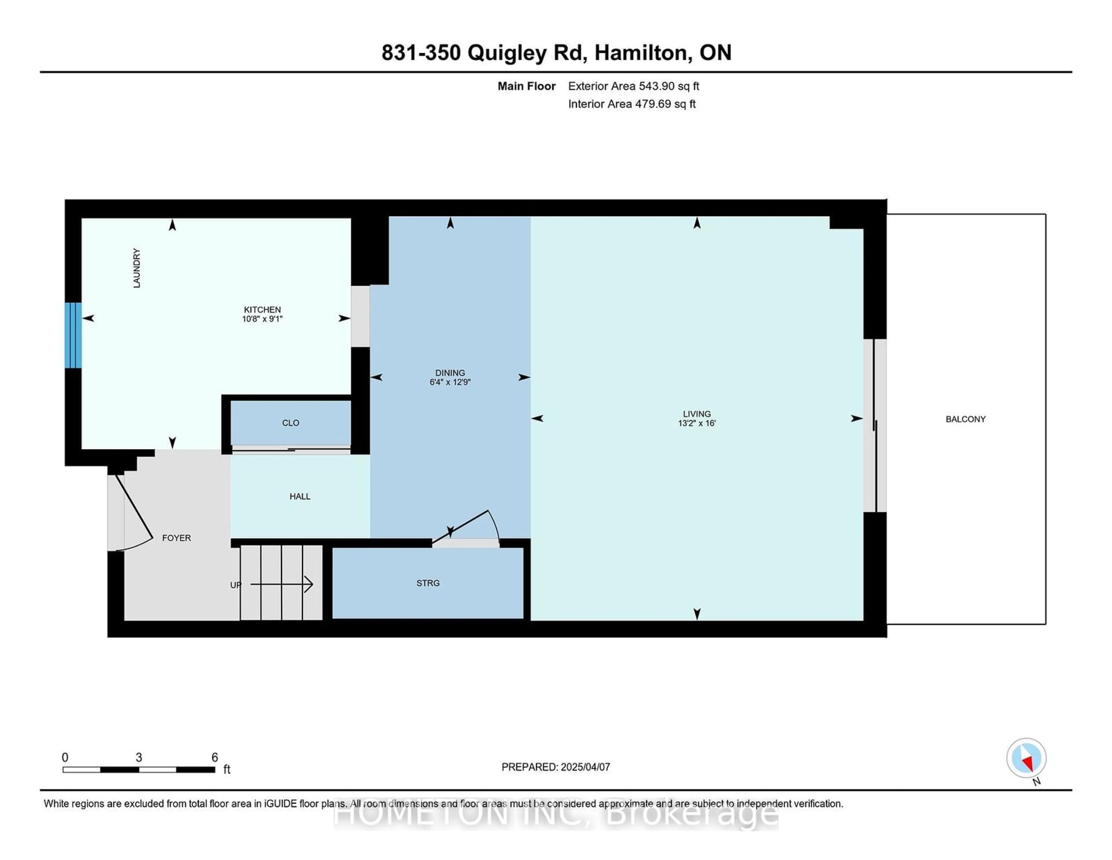 Floor plan for 350 Quigley Rd #831, Hamilton Ontario L8K 5N2