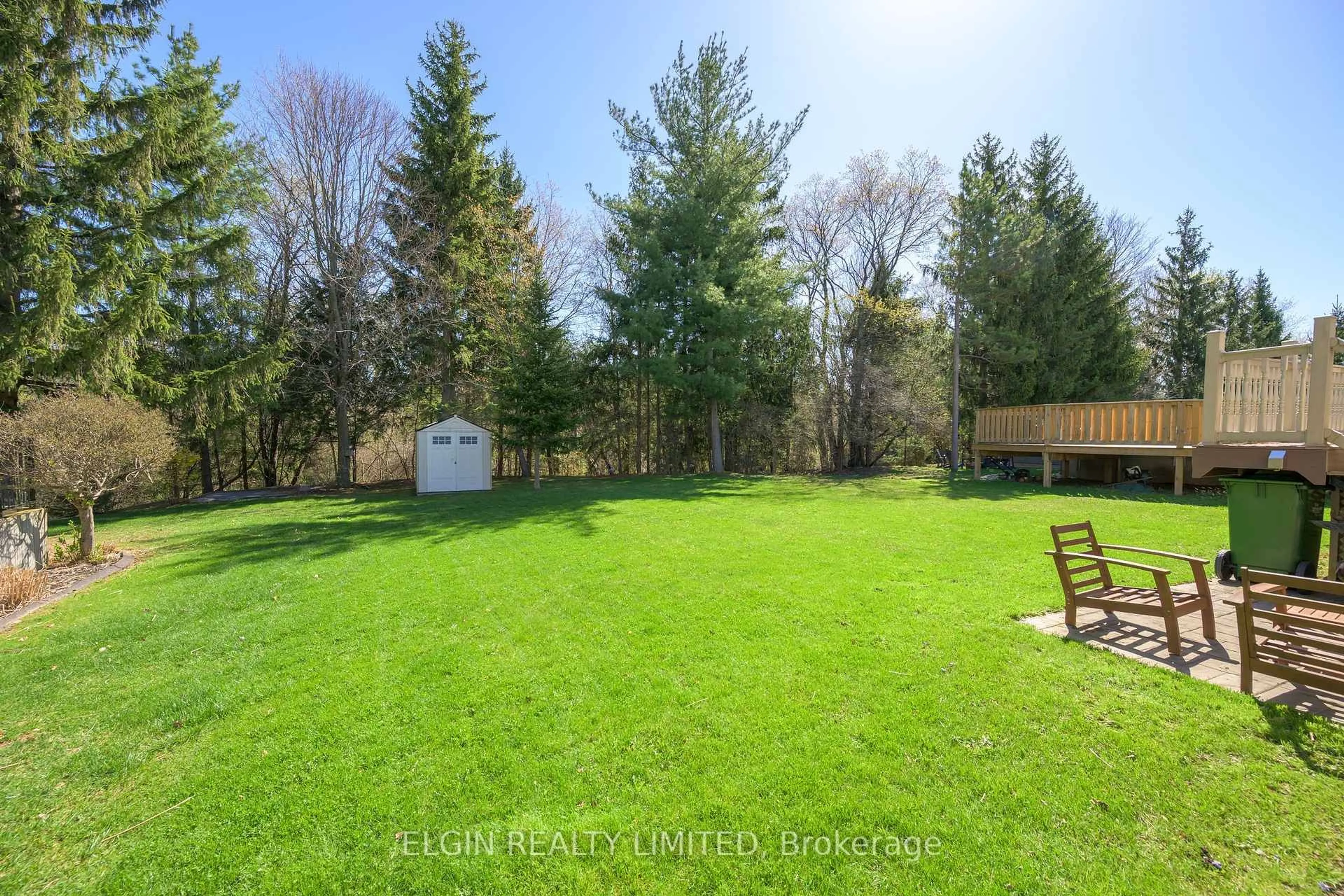 A pic from outside/outdoor area/front of a property/back of a property/a pic from drone, forest/trees view for 13 Warbler Hts, St. Thomas Ontario N5R 6J4