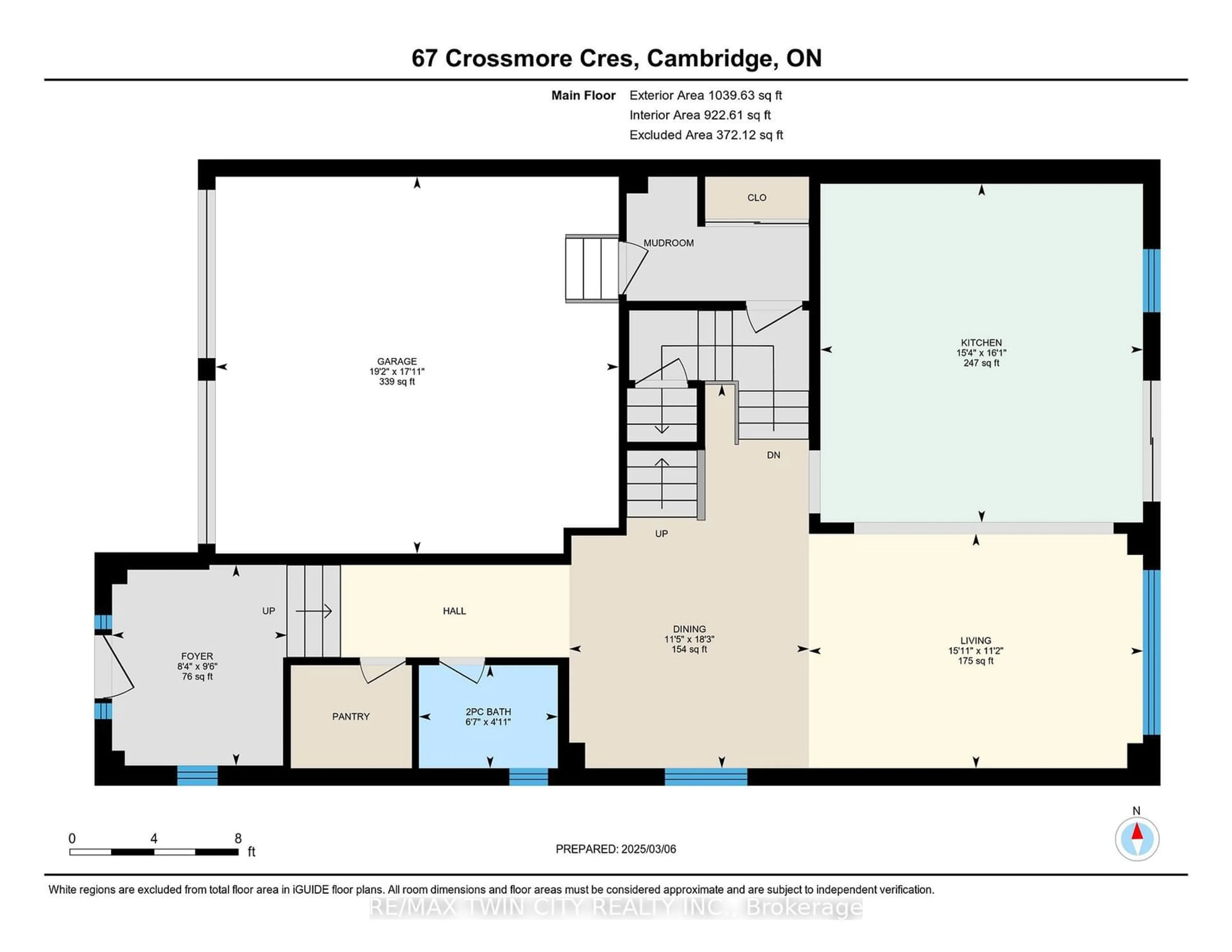 Floor plan for 67 Crossmore Cres, Cambridge Ontario N1S 0C7