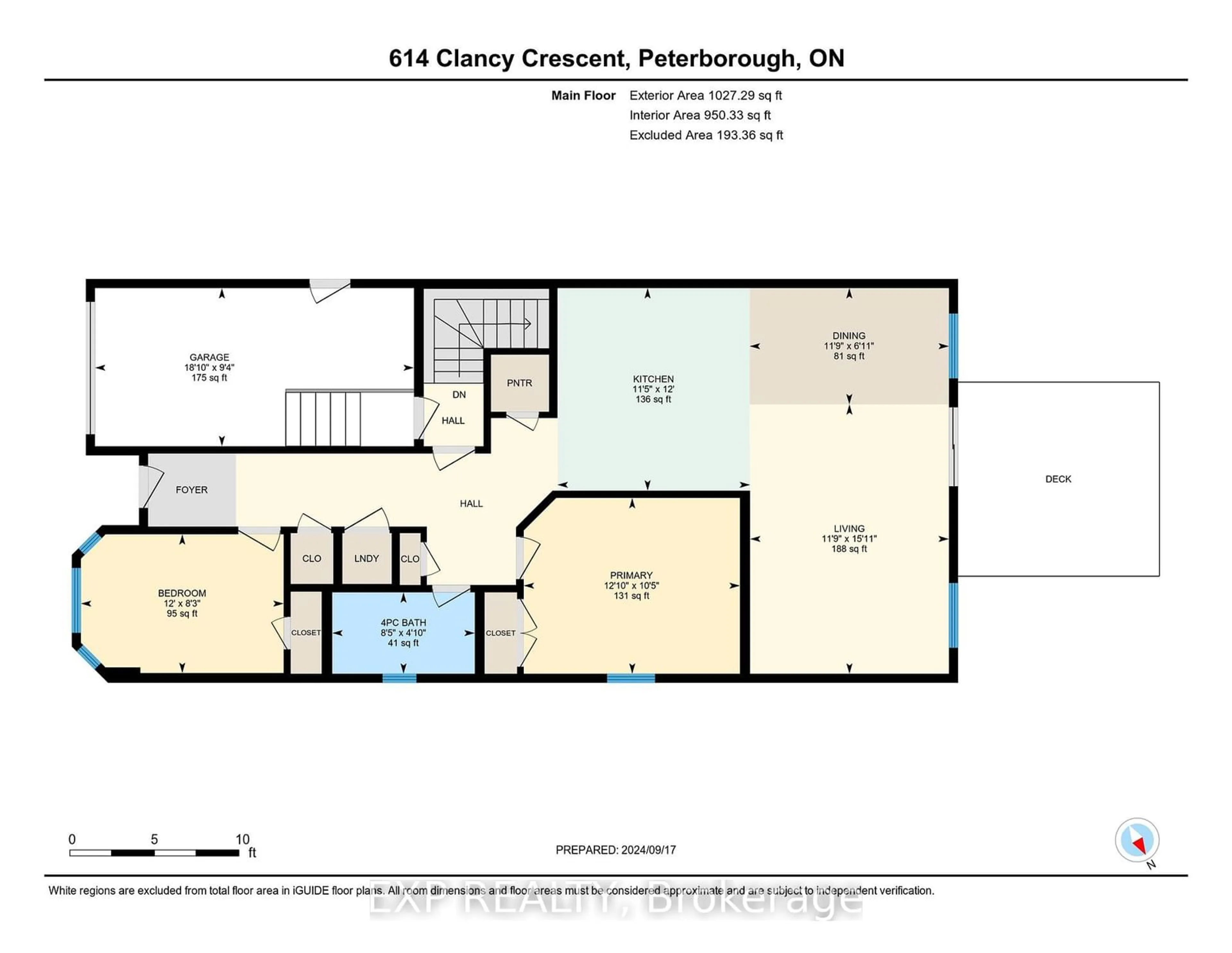 Floor plan for 614 Clancy Cres, Peterborough Ontario K9K 2S2