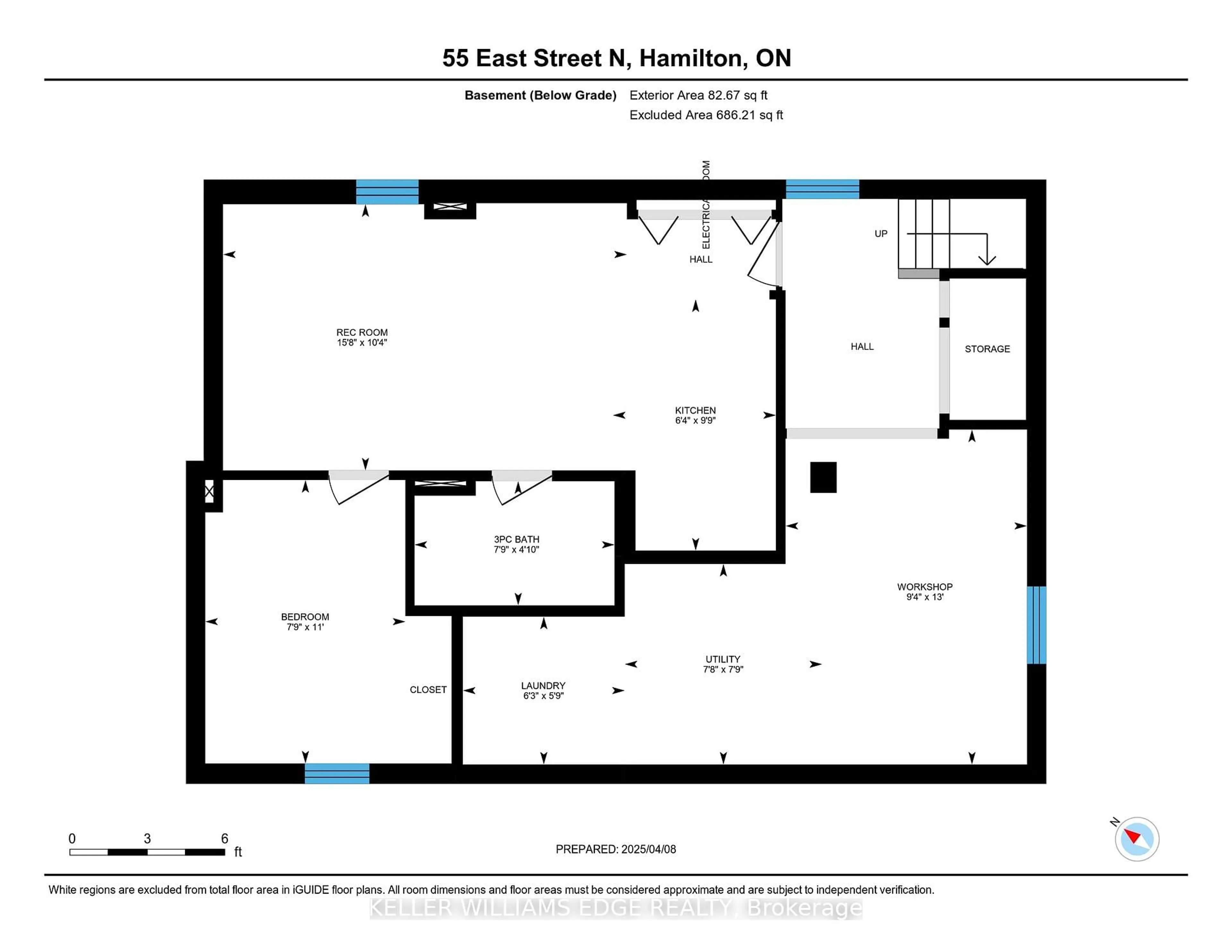 Floor plan for 55 East St, Hamilton Ontario L9H 1P2