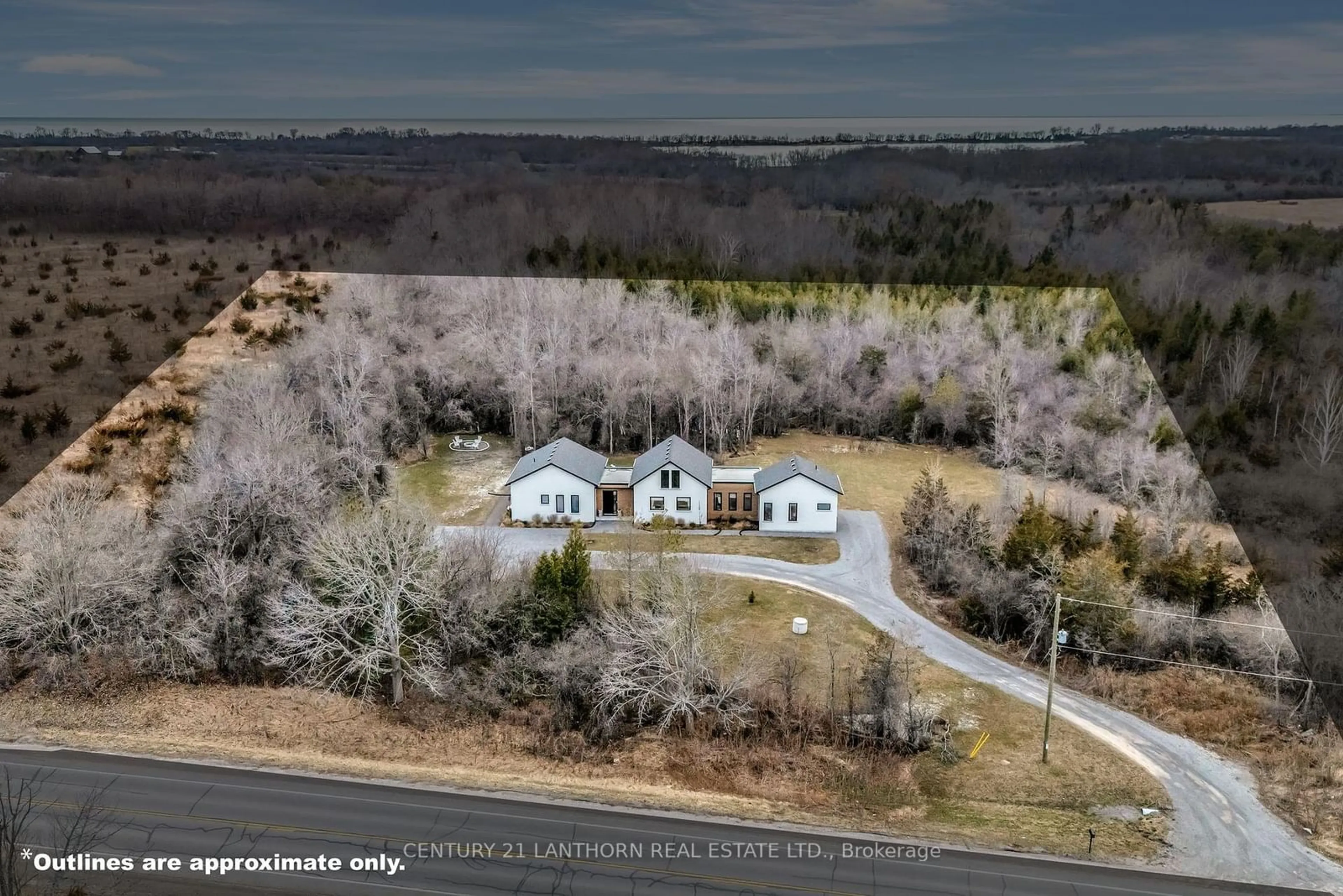 A pic from outside/outdoor area/front of a property/back of a property/a pic from drone, unknown for 19485 Loyalist Pkwy, Prince Edward County Ontario K0K 1T0