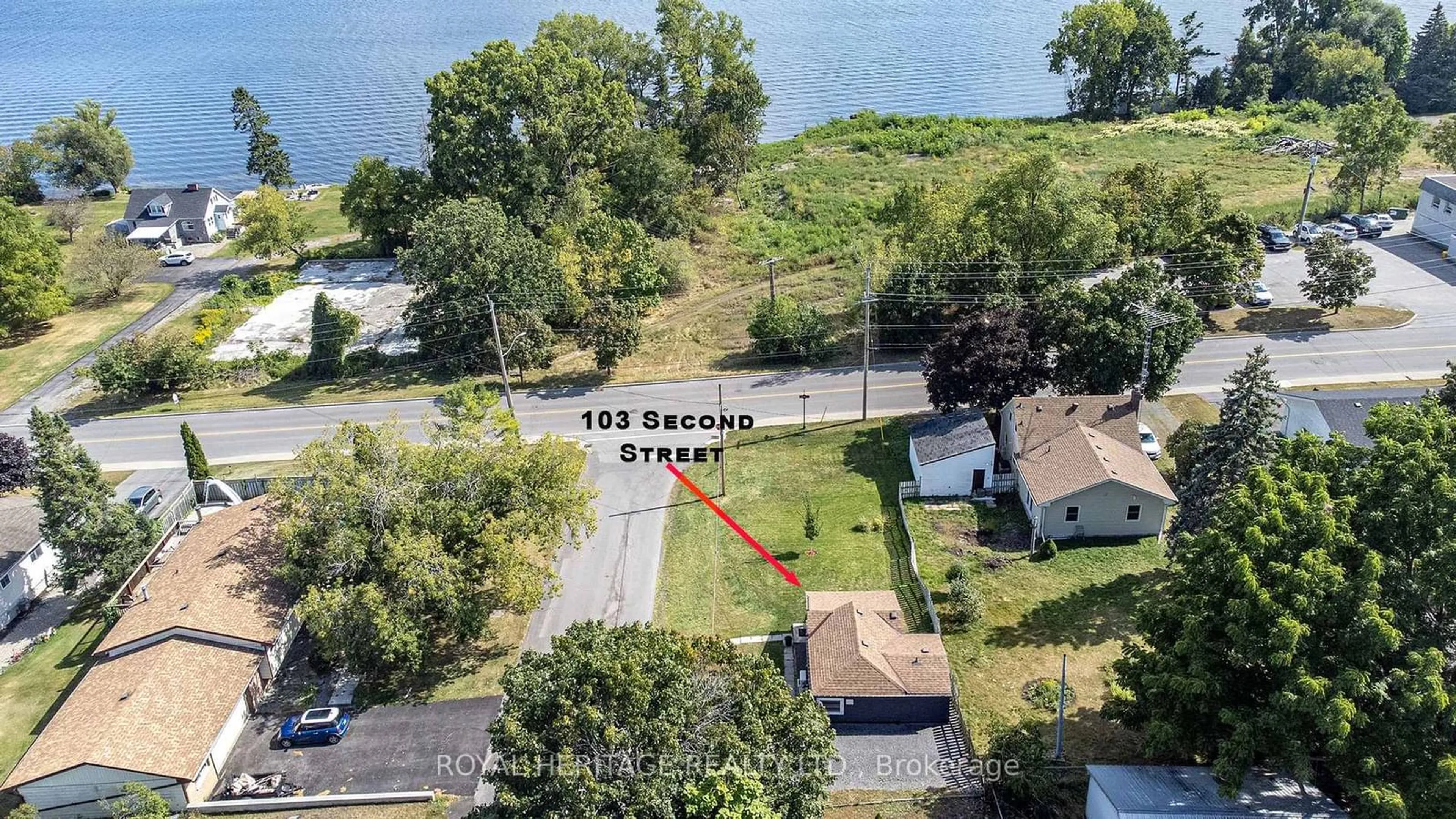 A pic from outside/outdoor area/front of a property/back of a property/a pic from drone, water/lake/river/ocean view for 103 Second St, Deseronto Ontario K0K 1X0
