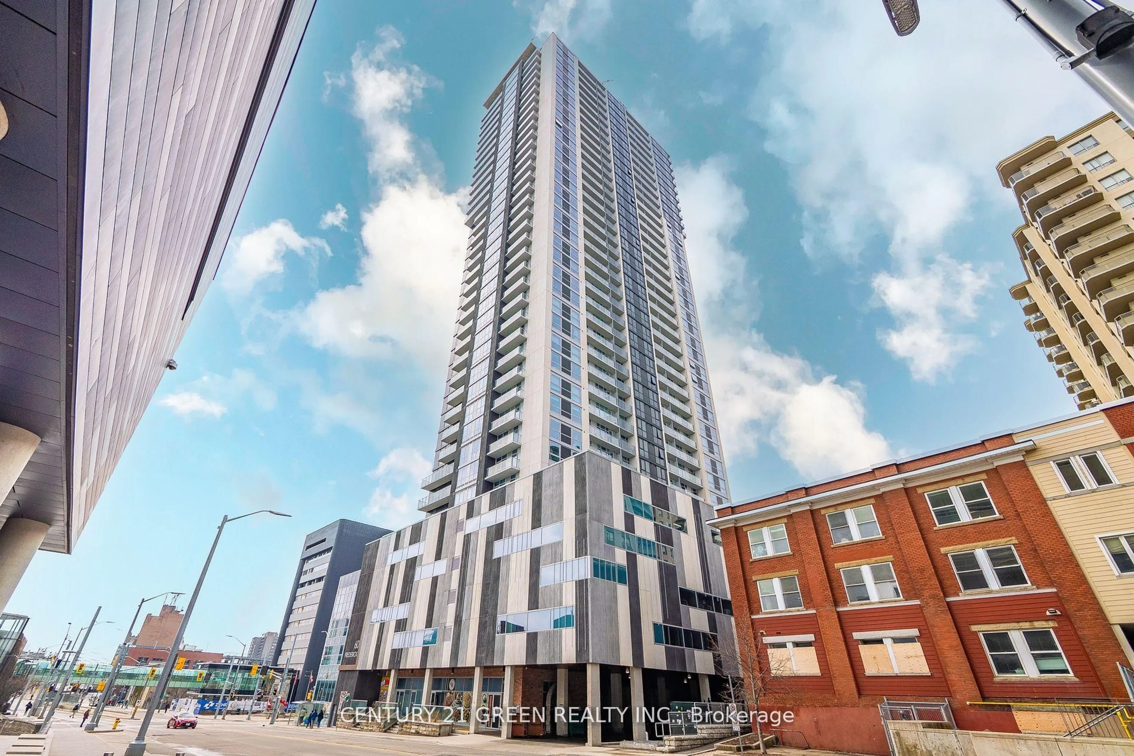 A pic from outside/outdoor area/front of a property/back of a property/a pic from drone, unknown for 60 Frederick St #1002, Kitchener Ontario N2H 0C7