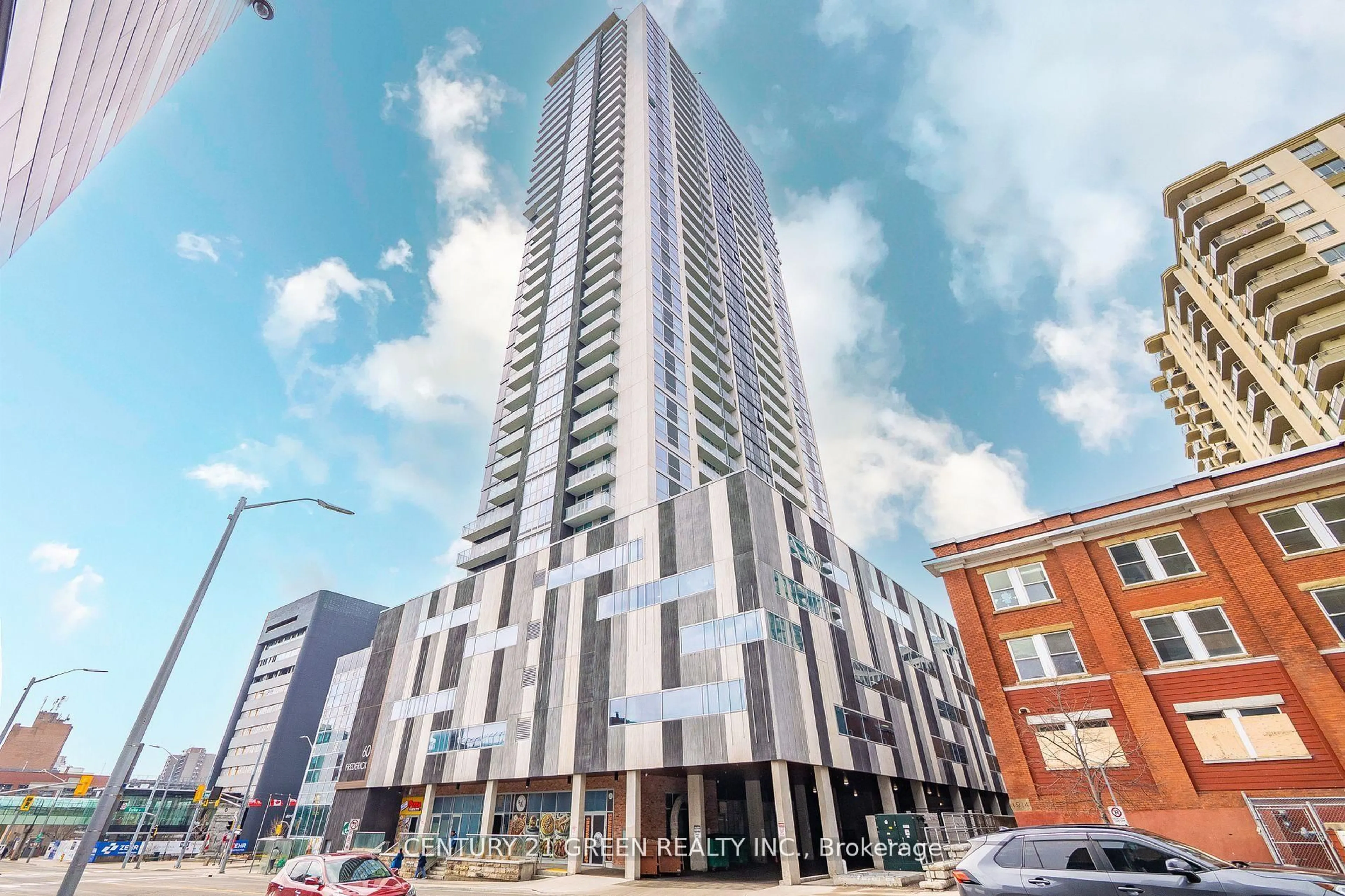 A pic from outside/outdoor area/front of a property/back of a property/a pic from drone, building for 60 Frederick St #1002, Kitchener Ontario N2H 0C7