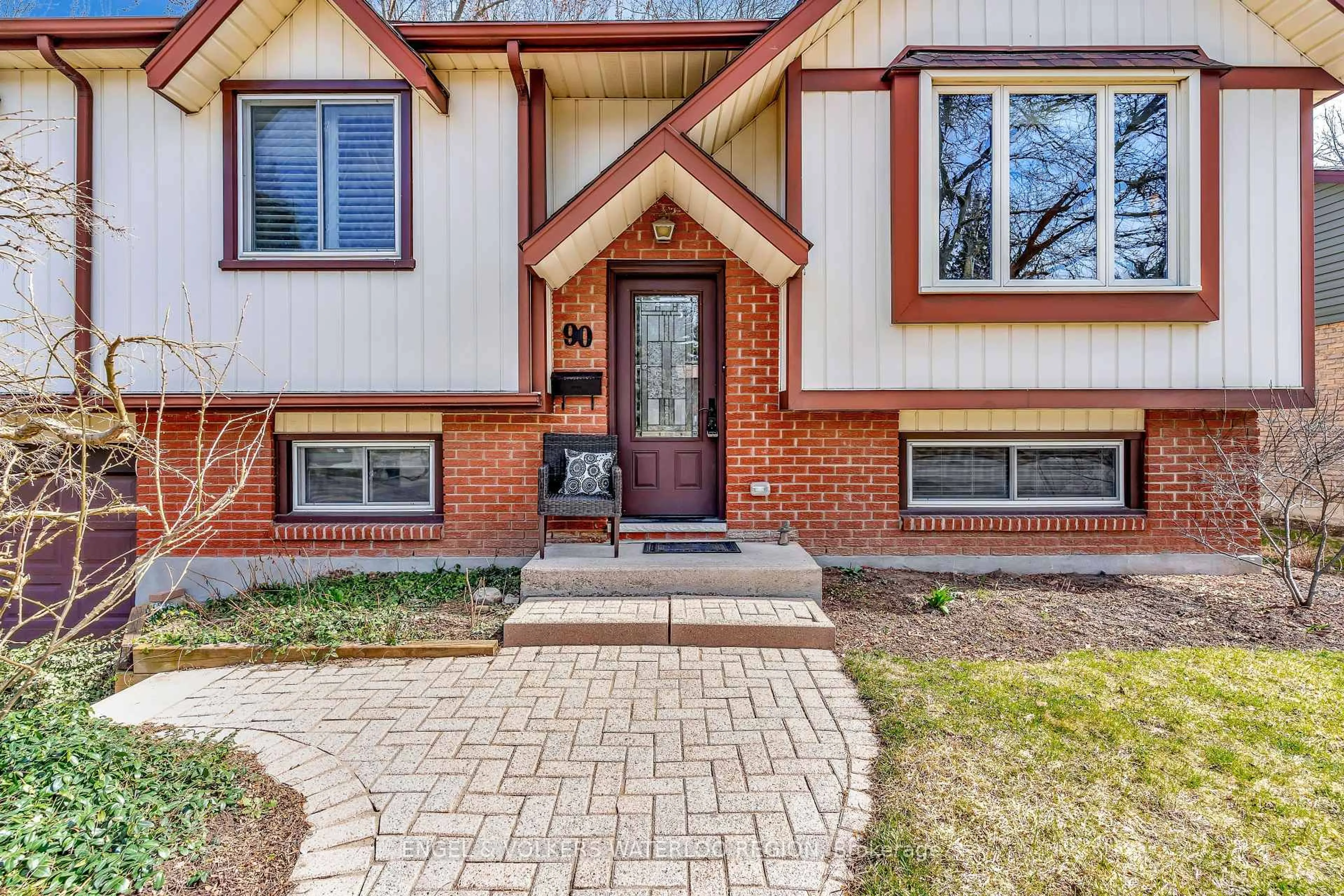 Home with brick exterior material, street for 90 Amos Ave, Waterloo Ontario N2L 5C4