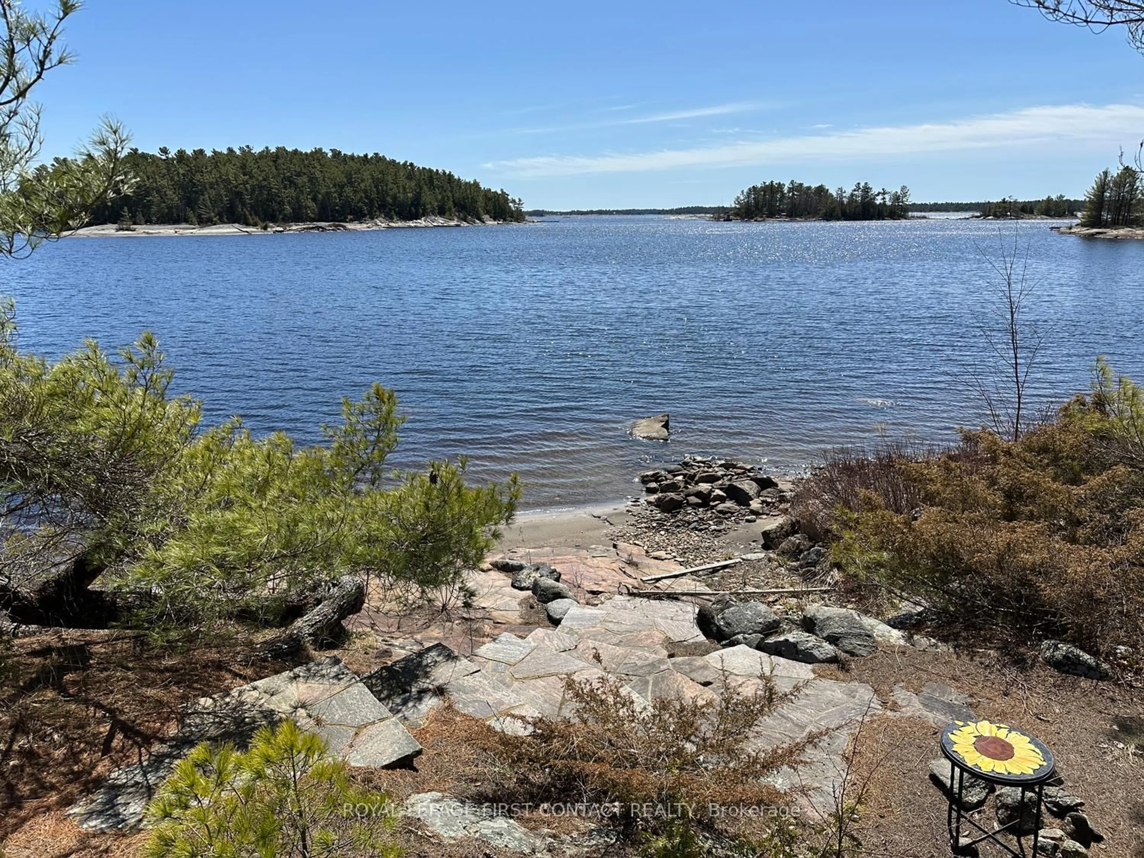 A pic from outside/outdoor area/front of a property/back of a property/a pic from drone, water/lake/river/ocean view for 1 A52 Island N/A, The Archipelago Ontario P0G 1K0