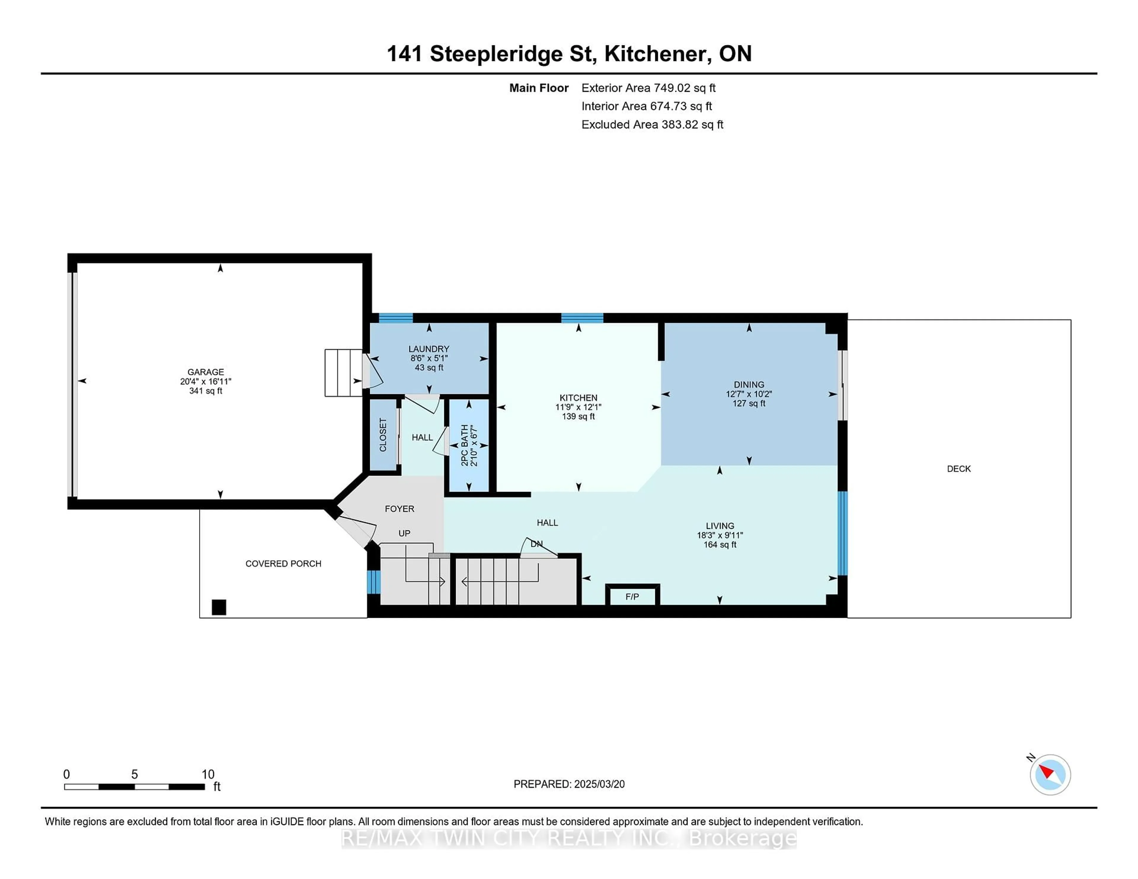Floor plan for 141 Steepleridge St, Kitchener Ontario N2P 2W2