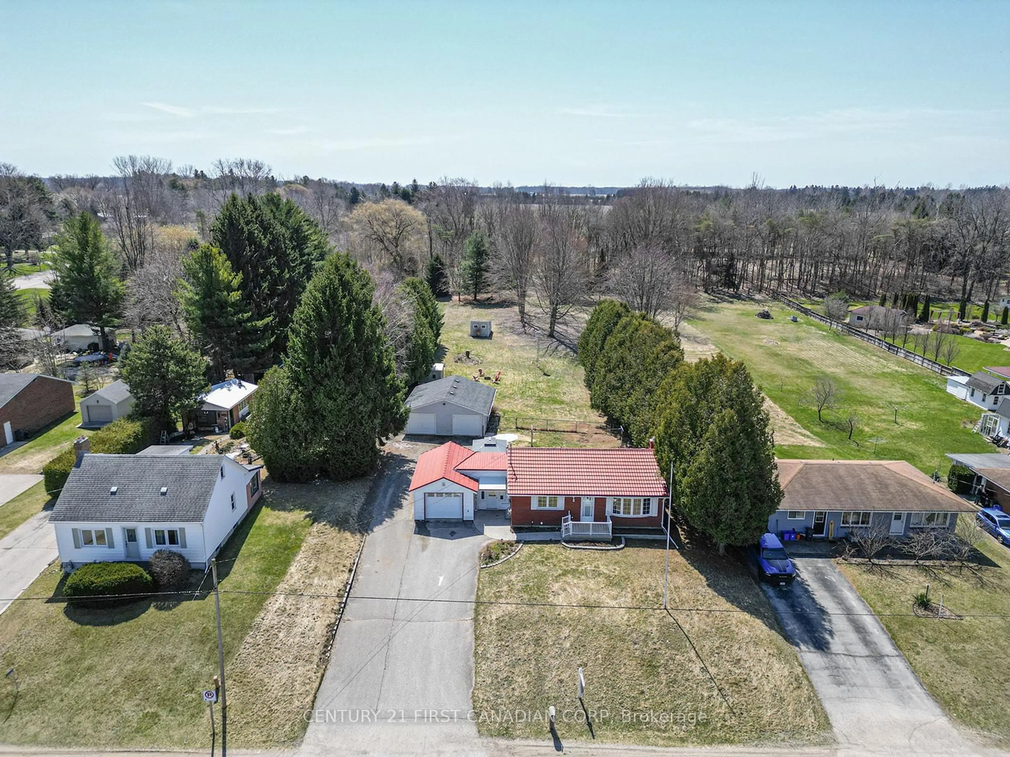 A pic from outside/outdoor area/front of a property/back of a property/a pic from drone, street for 43409 Sparta Line, Central Elgin Ontario N5P 3S8