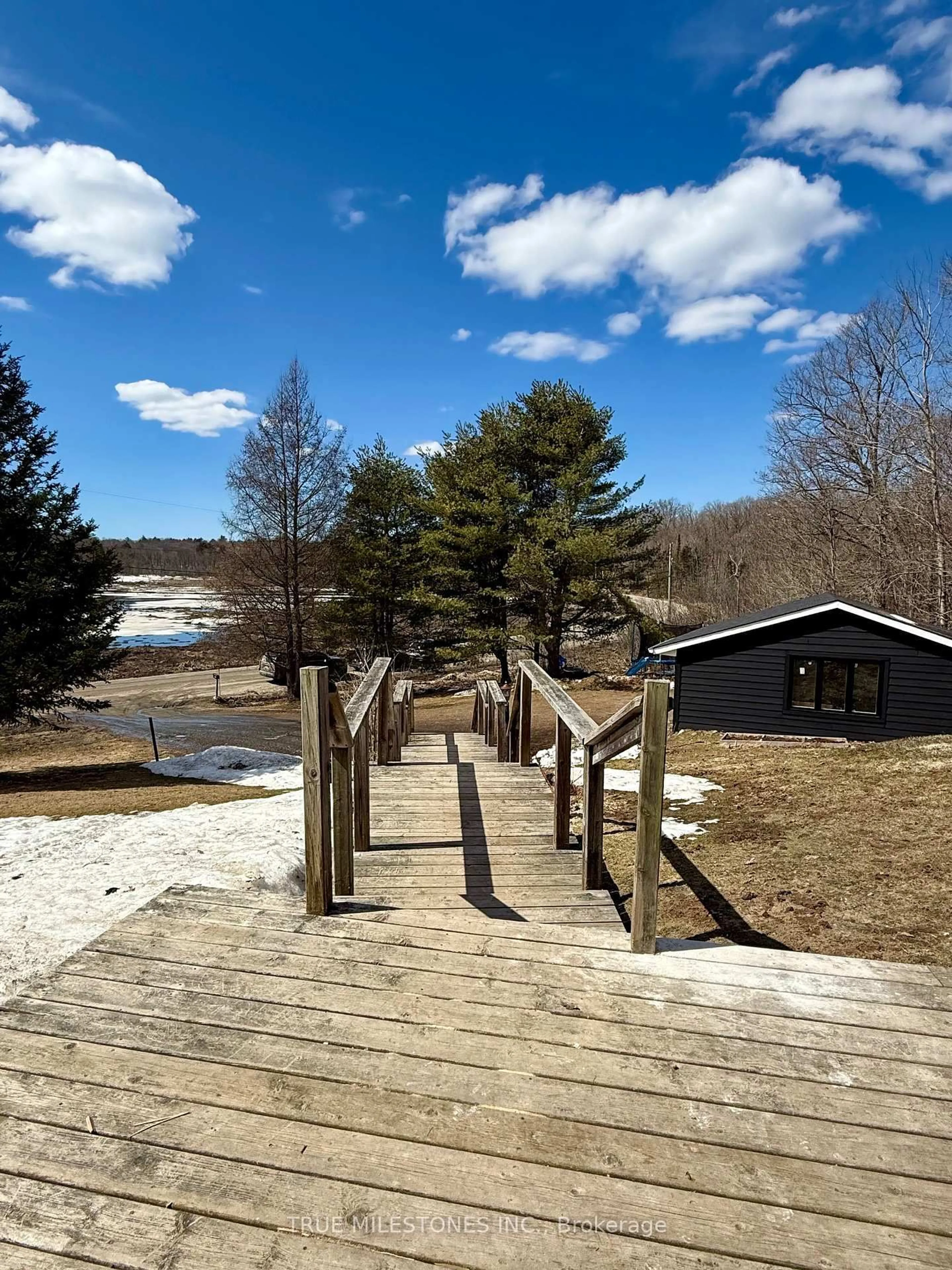 A pic from outside/outdoor area/front of a property/back of a property/a pic from drone, water/lake/river/ocean view for 336 Clear Lake Rd, Seguin Ontario P2A 2W8