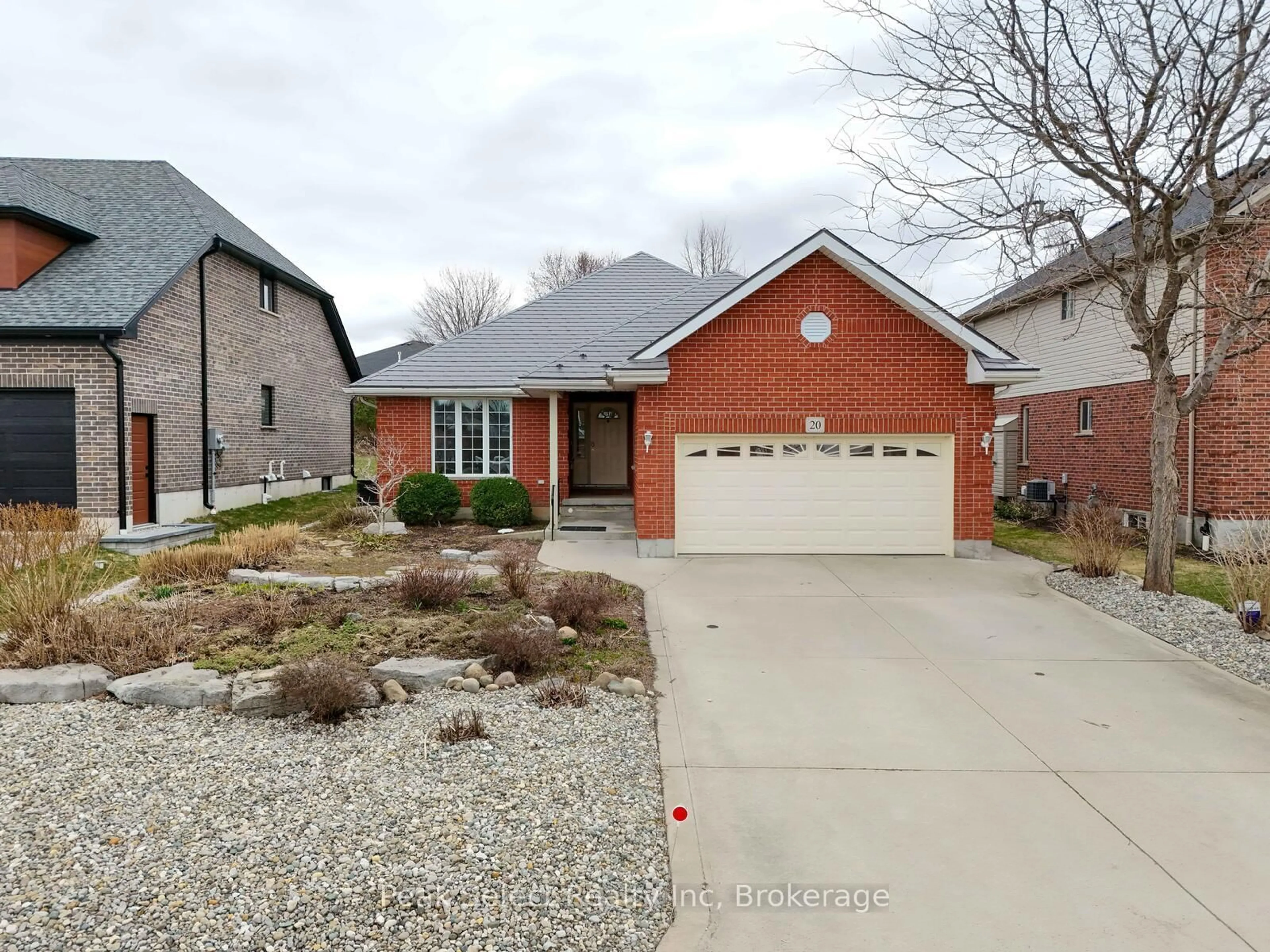 Home with brick exterior material, street for 20 Ridgewood Cres, St. Marys Ontario N4X 1E8