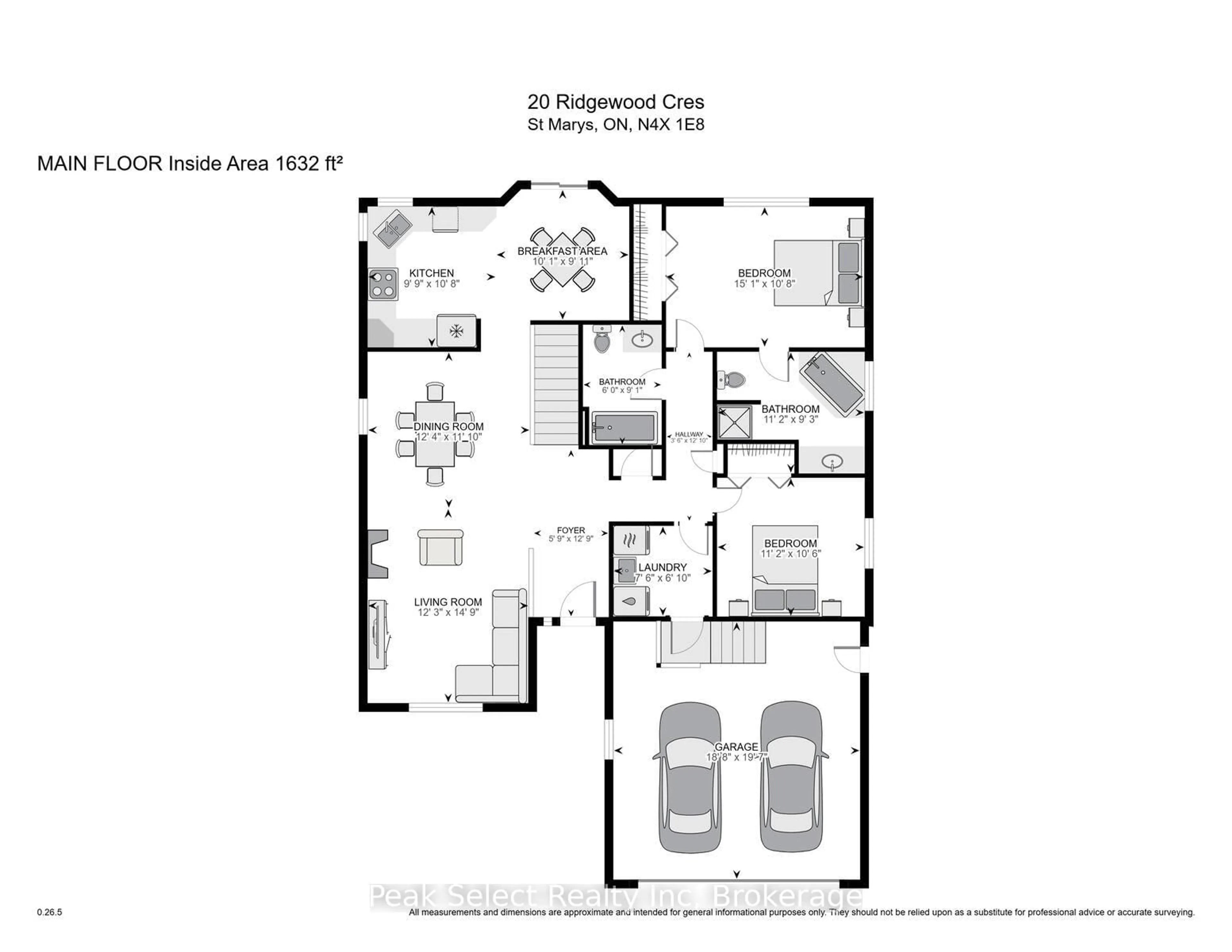 Floor plan for 20 Ridgewood Cres, St. Marys Ontario N4X 1E8
