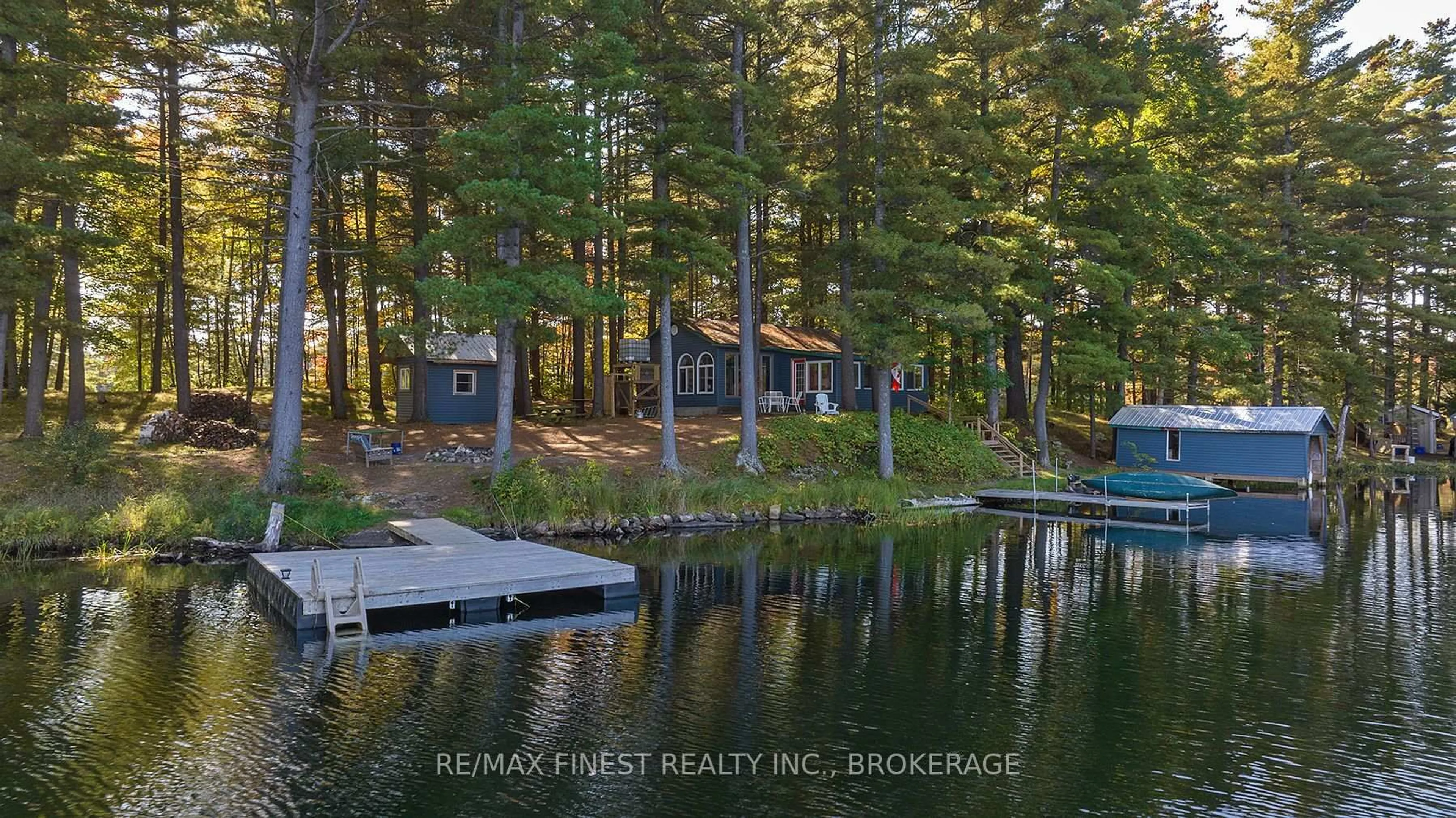 A pic from outside/outdoor area/front of a property/back of a property/a pic from drone, water/lake/river/ocean view for 293 GOLD DUST Lane, Hartington Ontario K0H 1W0