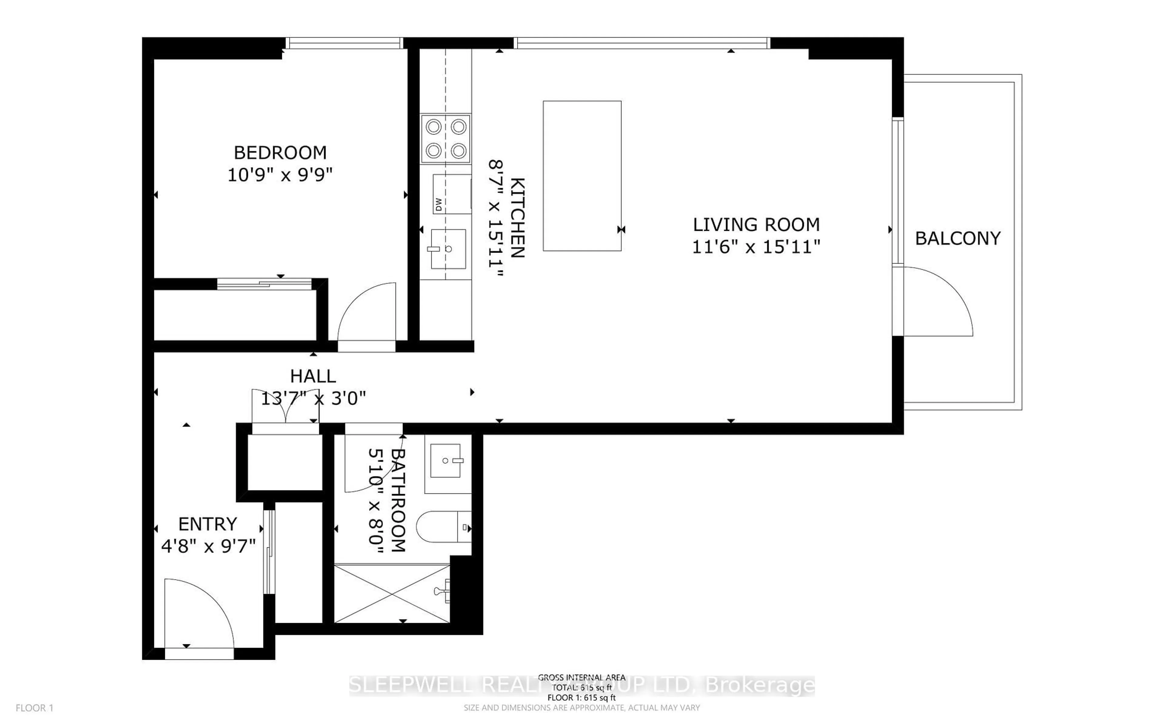 Floor plan for 111 Champagne Ave #1501, Ottawa Ontario K1S 5V3