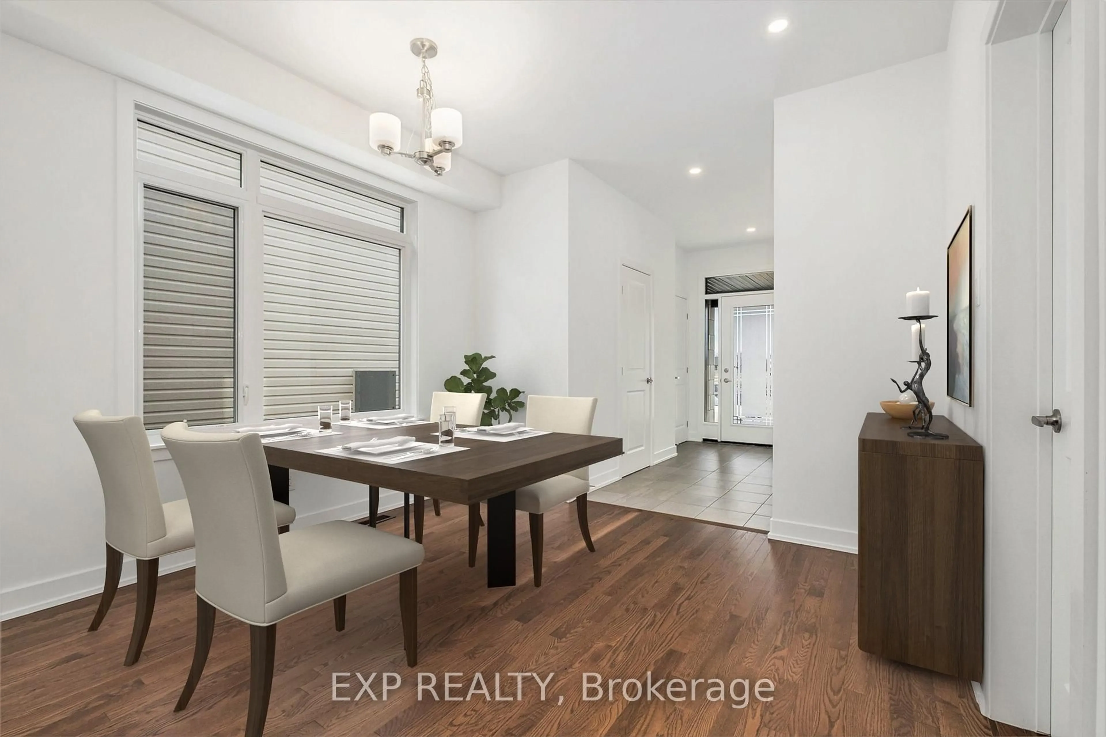 Dining room, wood/laminate floor for 27 Moosonee Cres, Ottawa Ontario K4M 0L9