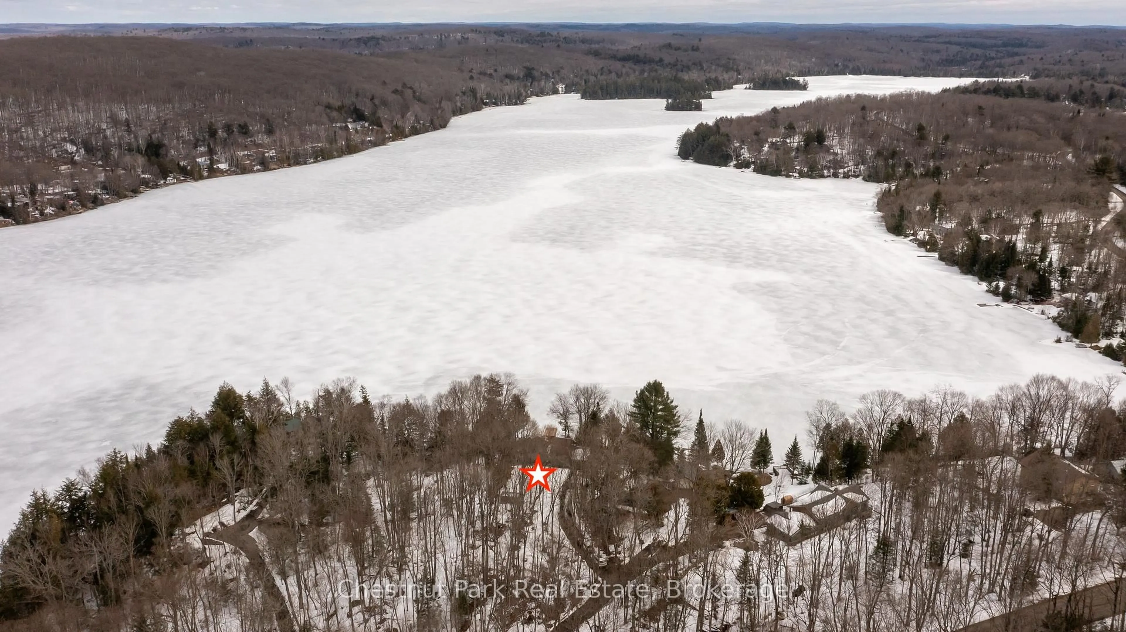 A pic from outside/outdoor area/front of a property/back of a property/a pic from drone, water/lake/river/ocean view for 799 Bay Lake Rd, Perry Ontario P0A 1J0