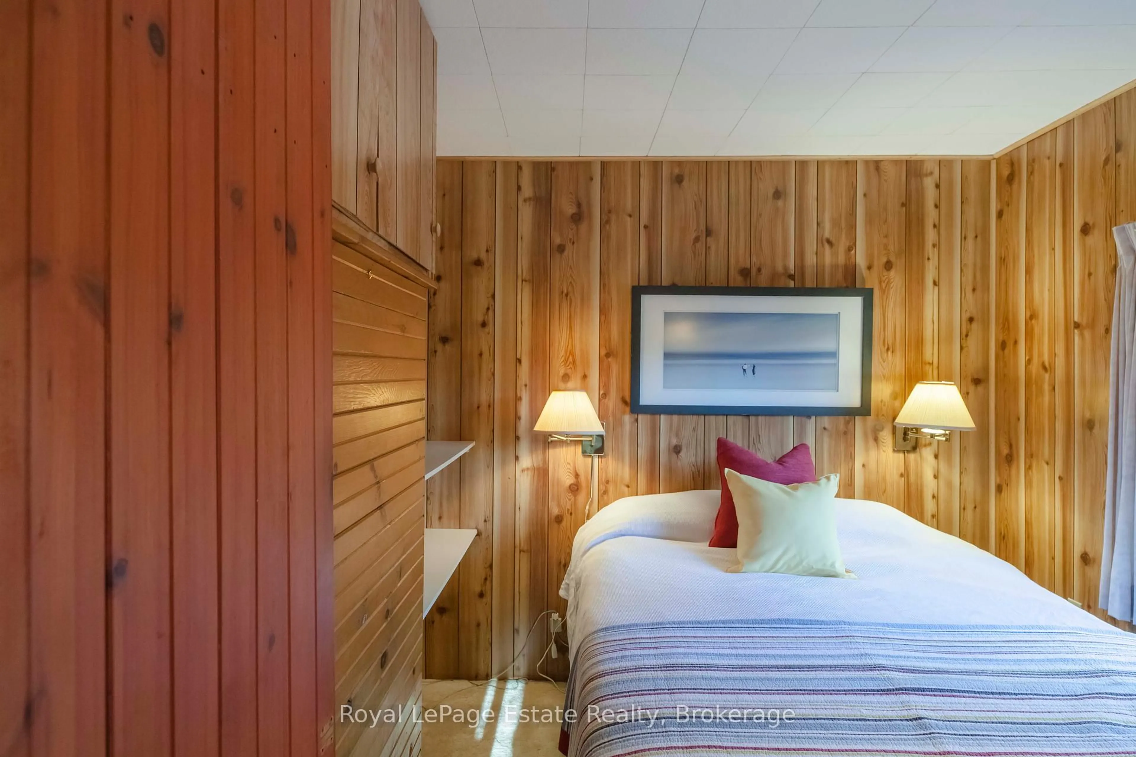 Bedroom with bed, wood/laminate floor for 537 Second Ave, South Bruce Peninsula Ontario N0H 2G0
