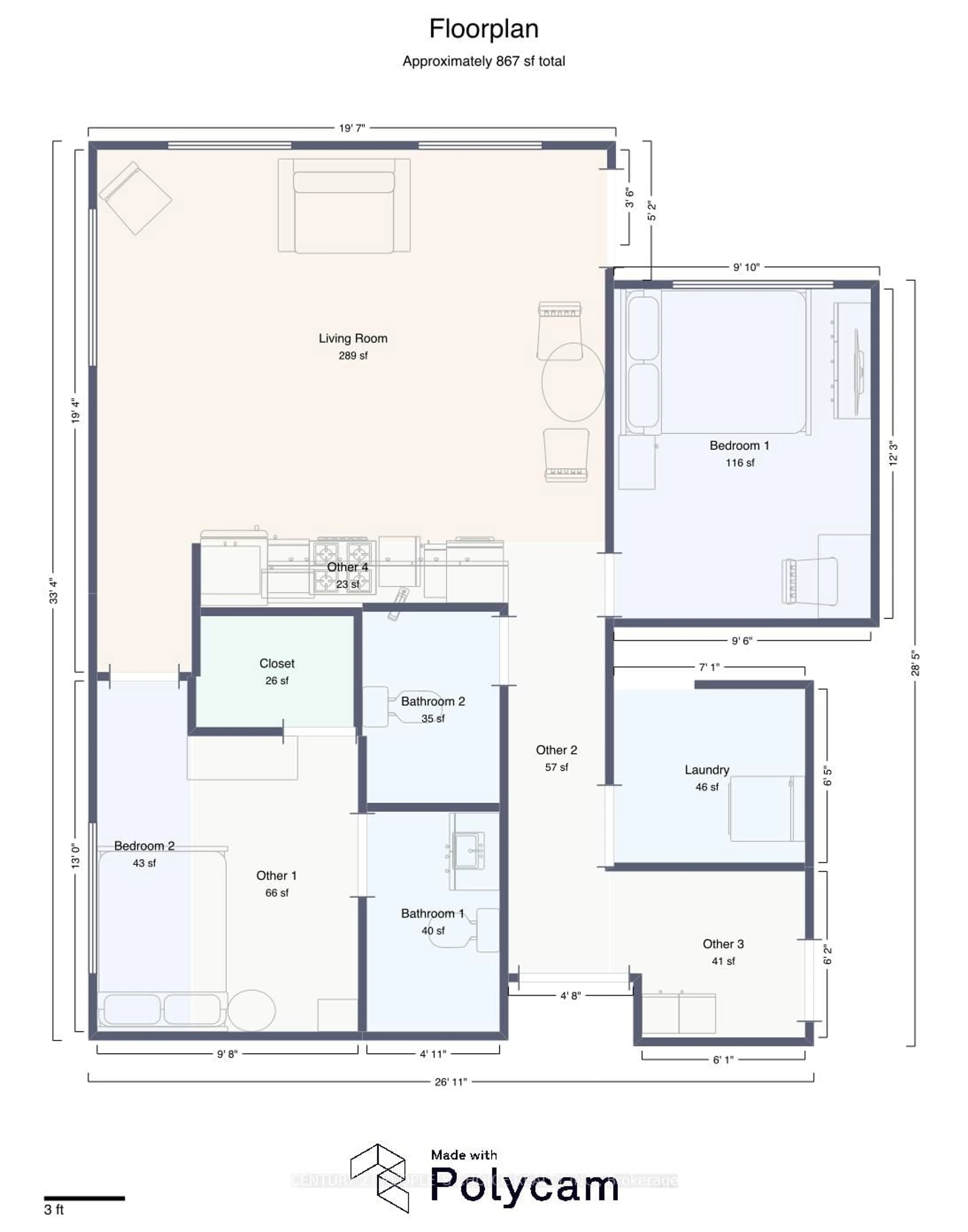 Floor plan for 103 Roger St #202, Waterloo Ontario N2J 0G2