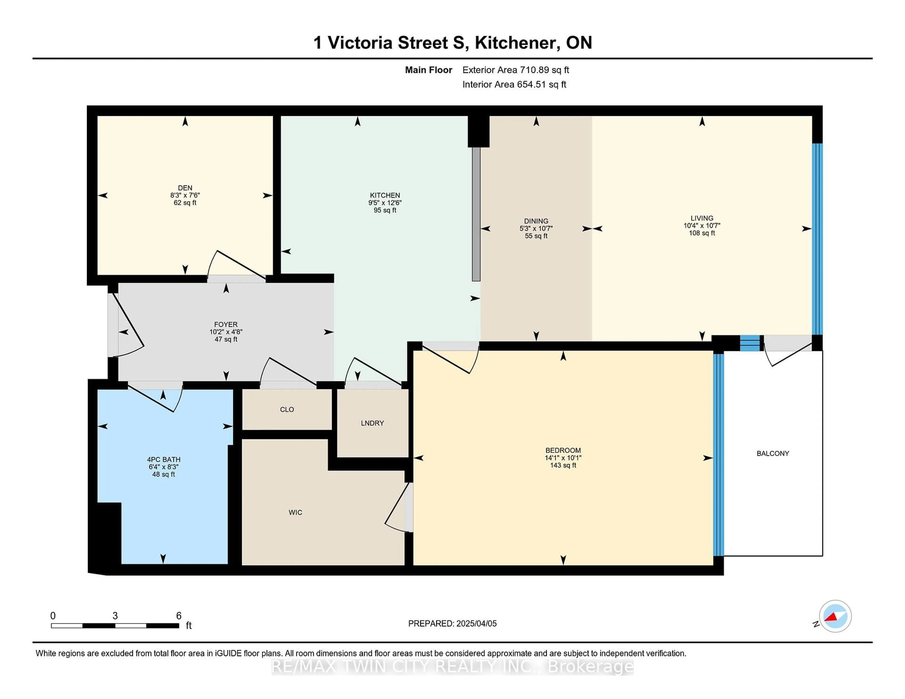 Floor plan for 1 Victoria St #1707, Kitchener Ontario N2G 0B5