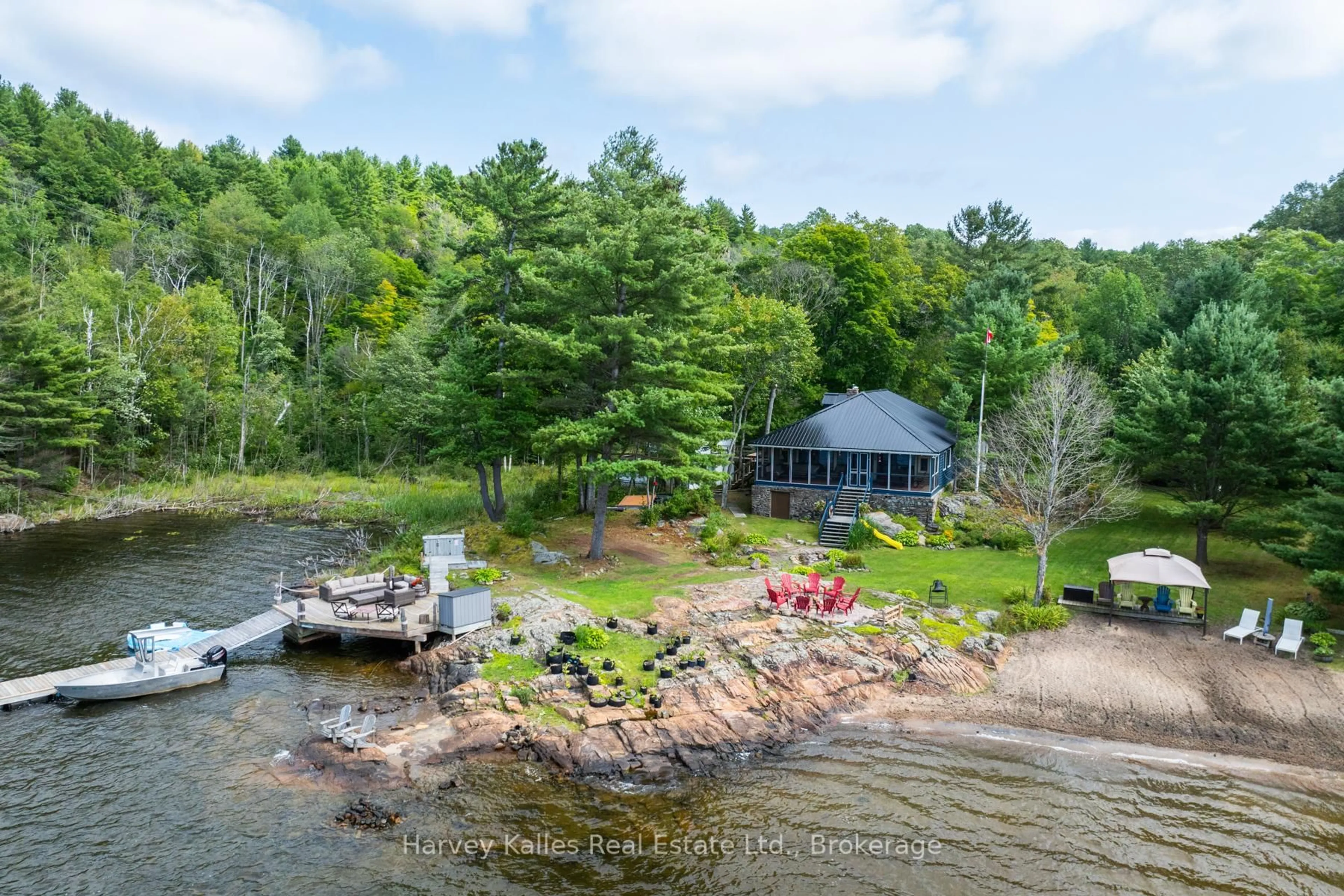 A pic from outside/outdoor area/front of a property/back of a property/a pic from drone, water/lake/river/ocean view for 70 Georgian Bay Water N/A, The Archipelago Ontario P0G 1K0