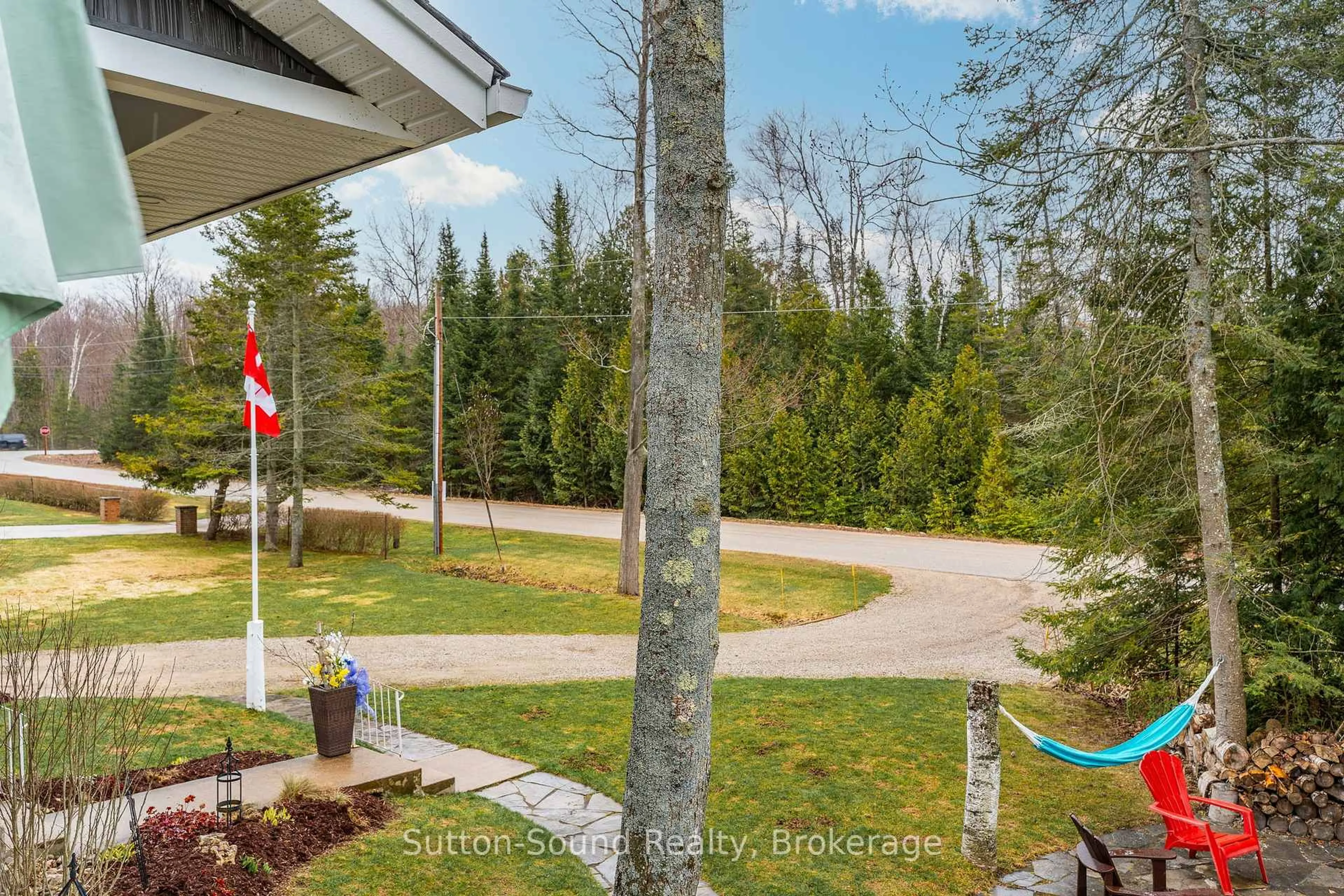 A pic from outside/outdoor area/front of a property/back of a property/a pic from drone, forest/trees view for 403 Simcoe Ave, South Bruce Peninsula Ontario N0H 2G0