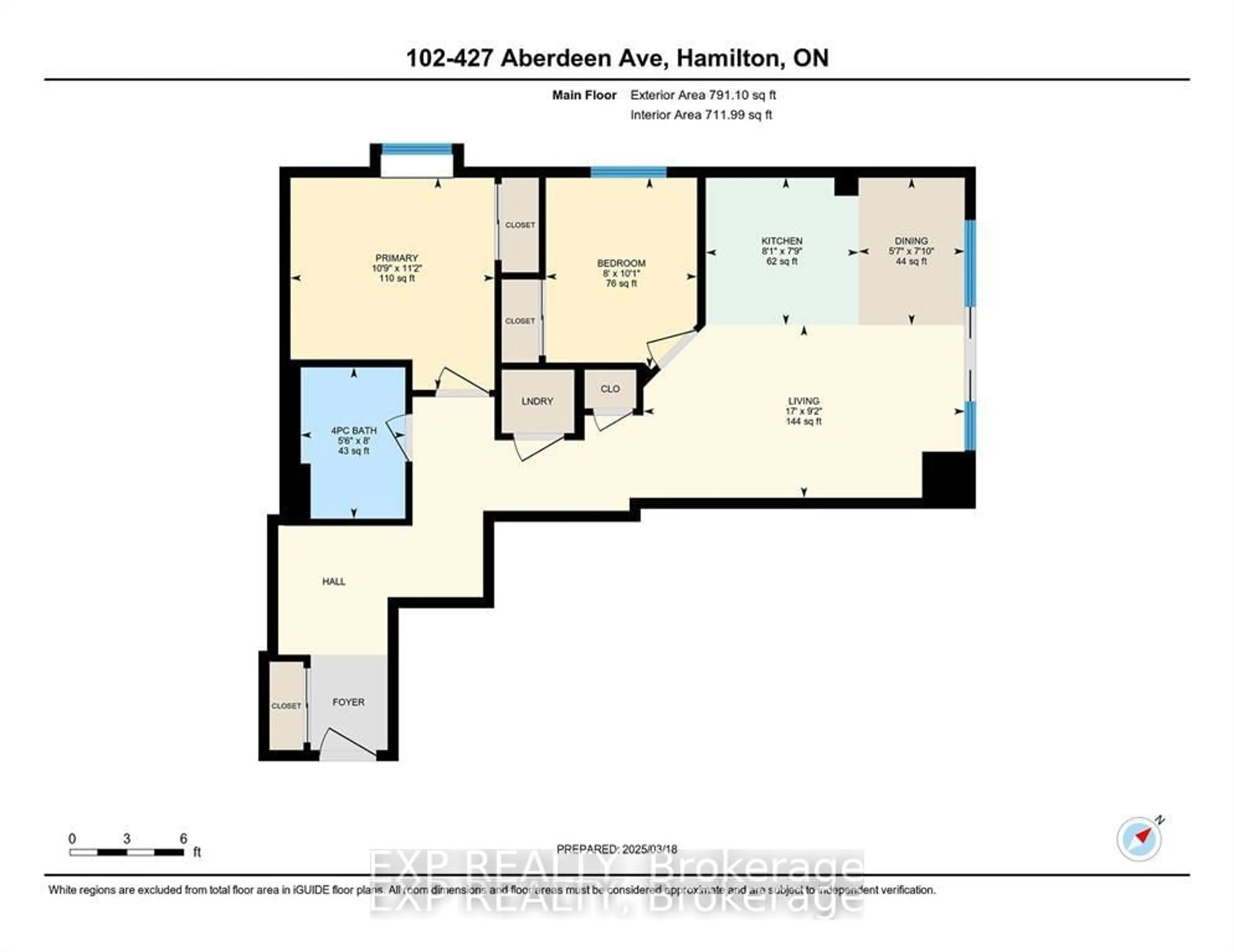 Floor plan for 427 Aberdeen Ave #102, Hamilton Ontario L8P 2S4