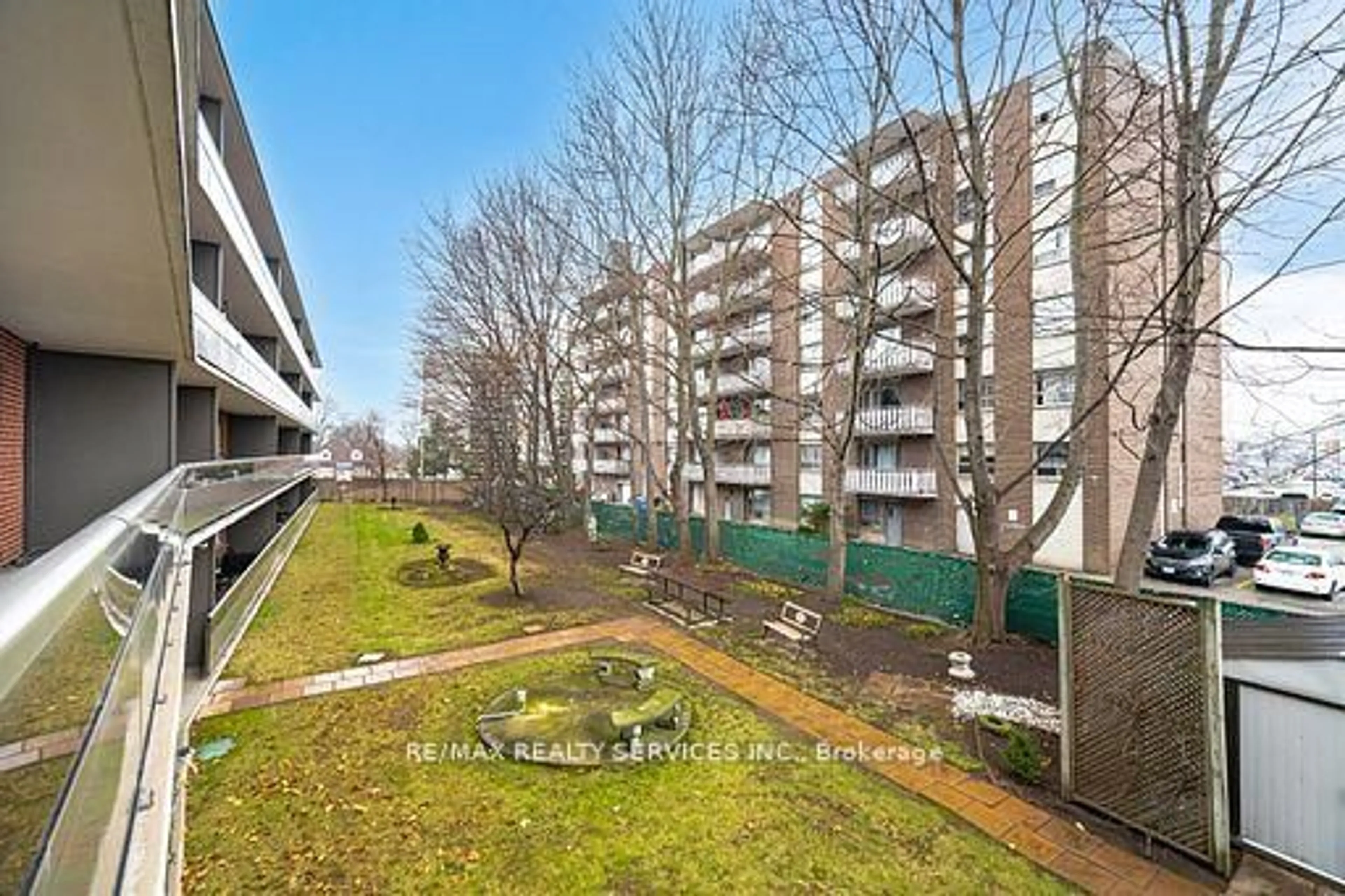 Balcony in the apartment, city buildings view from balcony for 11 Woodman Dr #203, Hamilton Ontario L8K 4E3